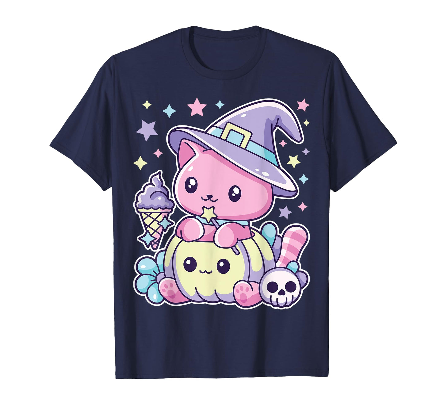 Spooky Halloween Kitty Witch Cat Animal Pumpkin Girl Toddler T-Shirt