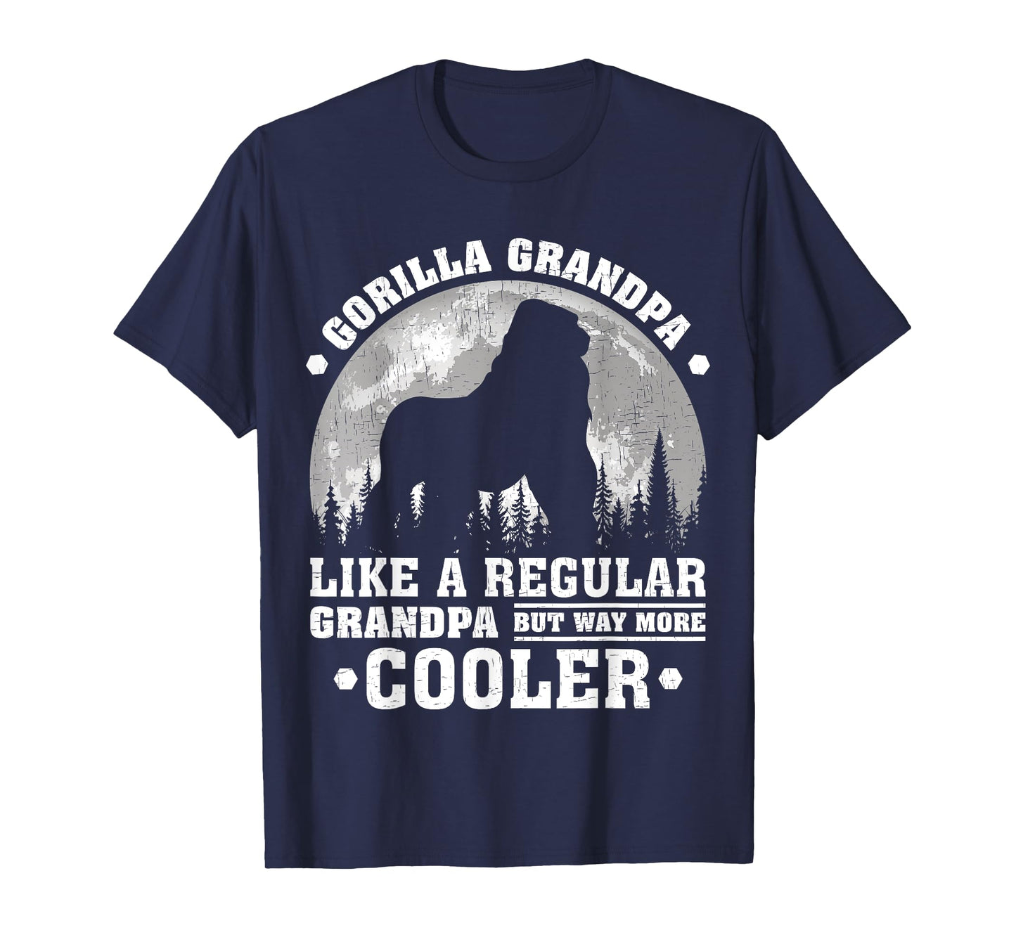 Gorilla Grandpa Funny Moon Vintage Gorilla Father's Day T-Shirt