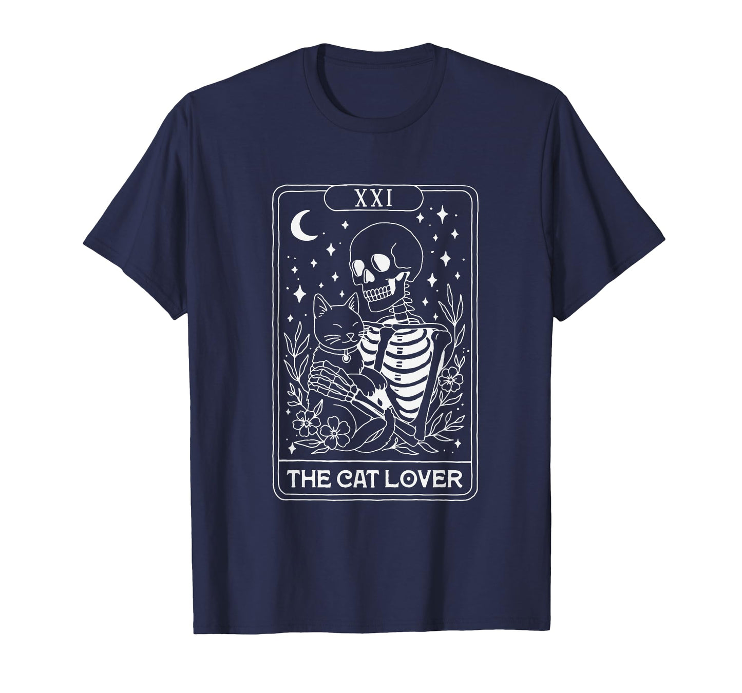 Skeleton Tarot The Cat Lover Gothic Witch T-Shirt