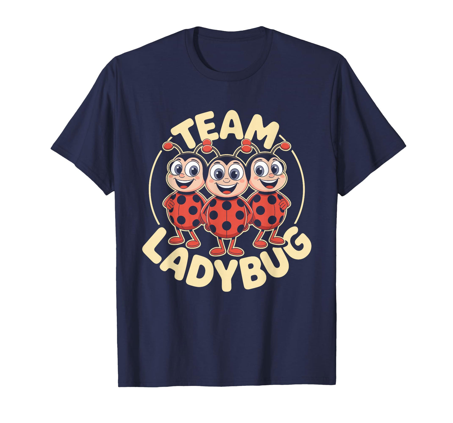 Ladybug Team Funny Cartoon Garden Bug Kids Birthday Party T-Shirt