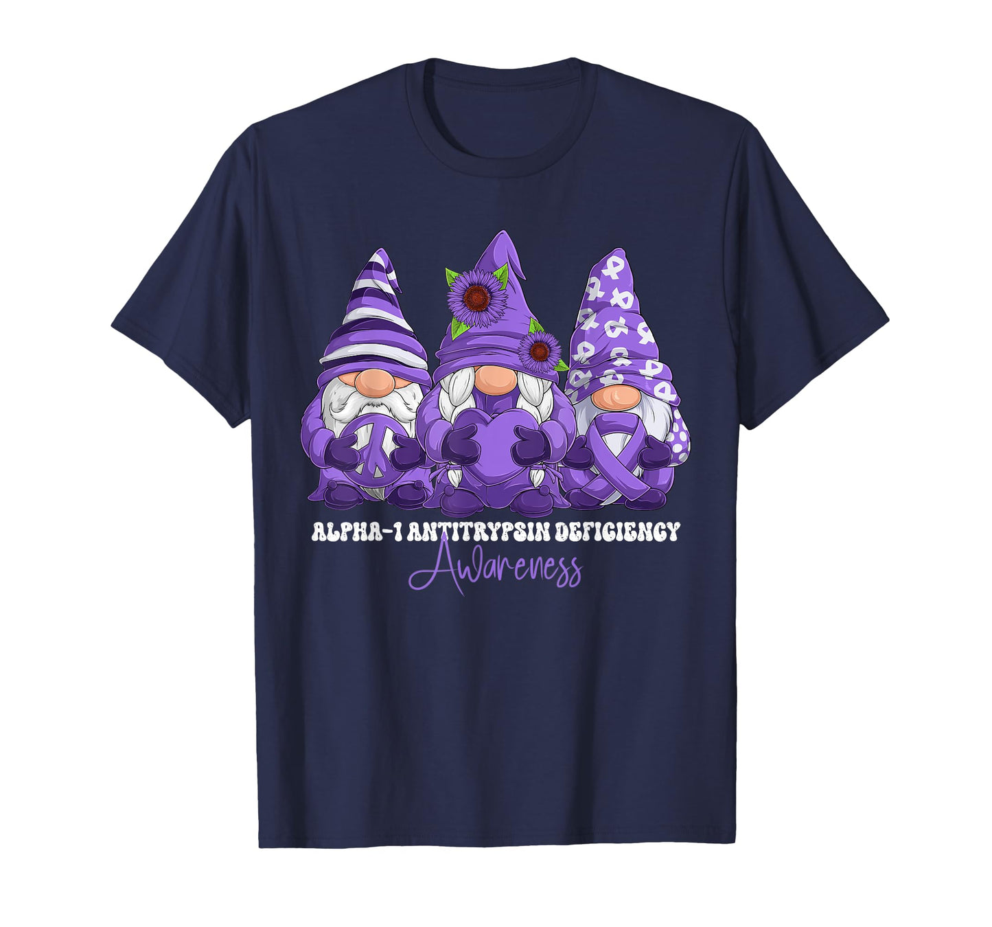 Alpha-1 Antitrypsin Deficiency Awareness Month Purple Ribbon T-Shirt
