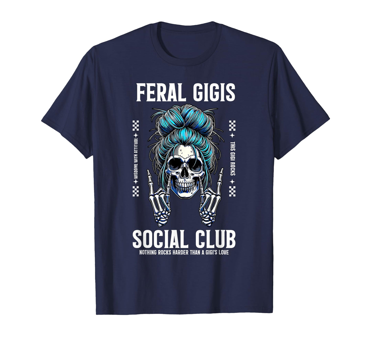 Funny Feral Gigi's Club Skeleton Coffee Grandma Mom T-Shirt
