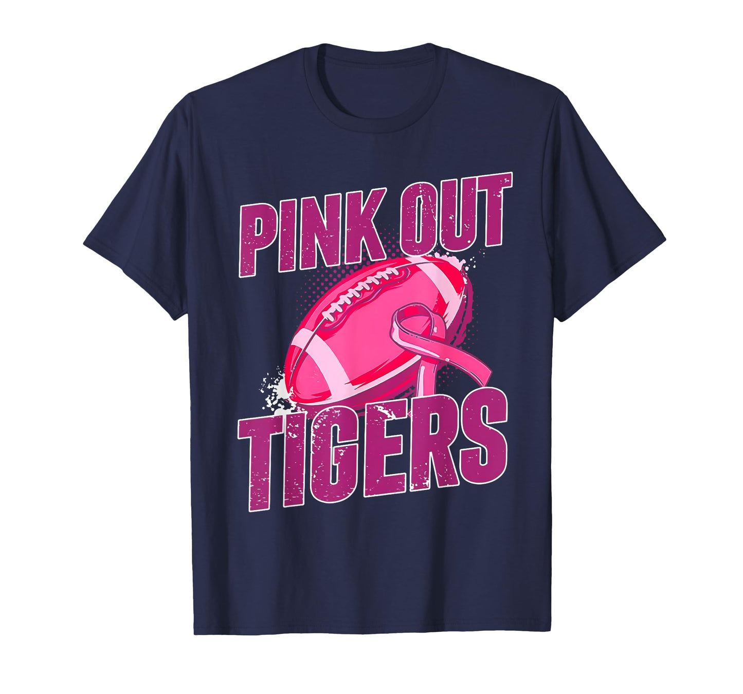 Tigers Pink Out Football Tackle Breast Cancer T-Shirt
