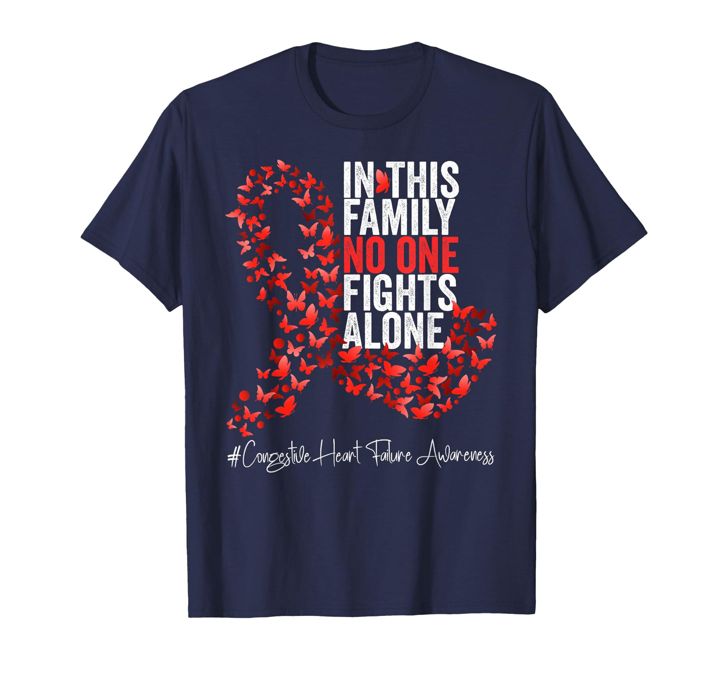 Congestive Heart Failure Awareness Month Red Ribbon T-Shirt
