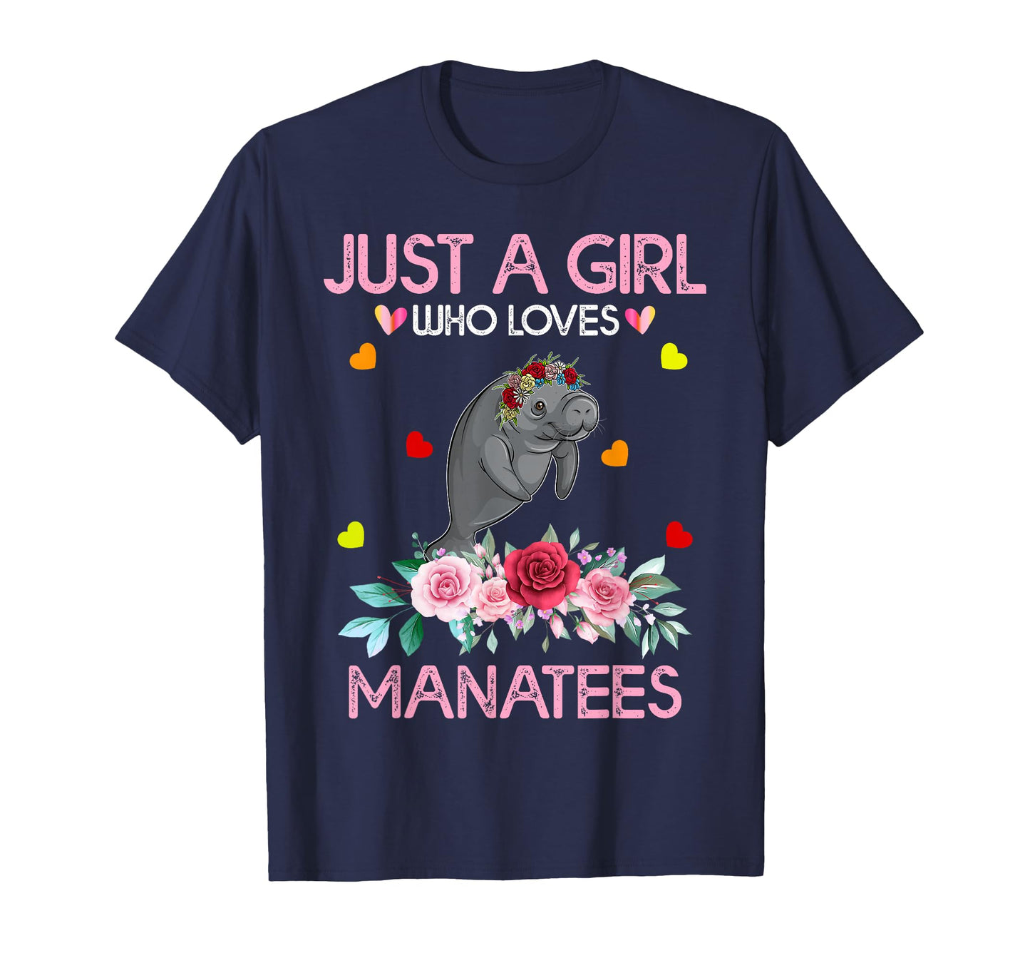 Manatee Tee For Women Kids Just A Girl Who Loves Manatees T-Shirt
