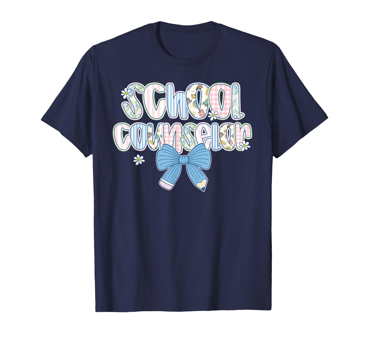 Coquette Bow School Counselor Happy First Day Back To School T-Shirt