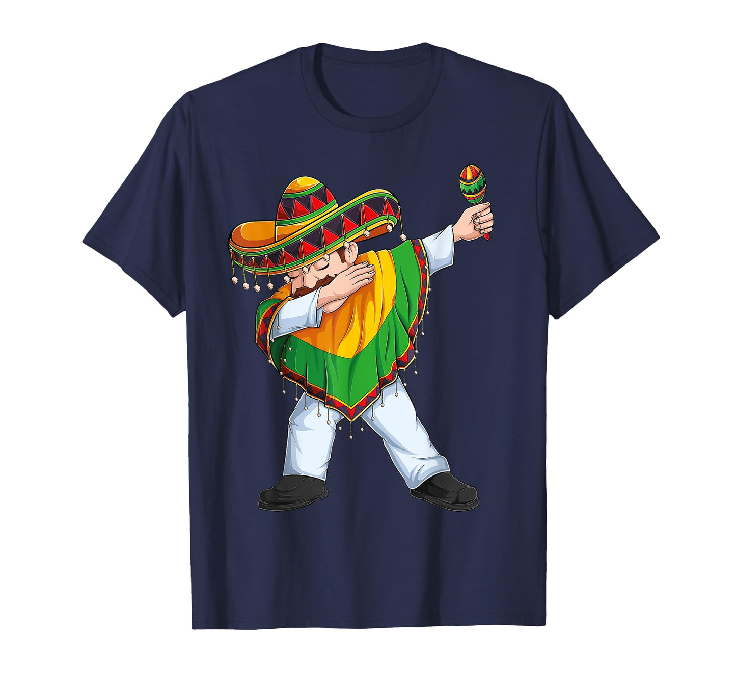 Dabbing Mexican Man Poncho Sombrero Cinco De Mayo Fiesta Men T-Shirt