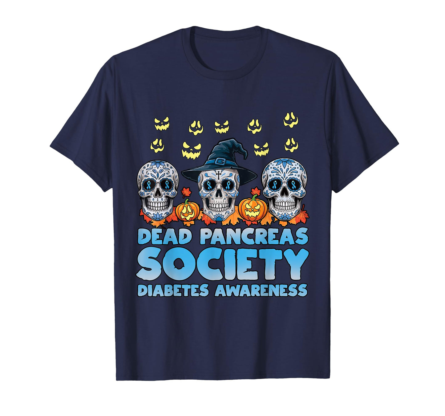 Dead Pancreas Society Diabetes Awareness Funny Halloween T-Shirt