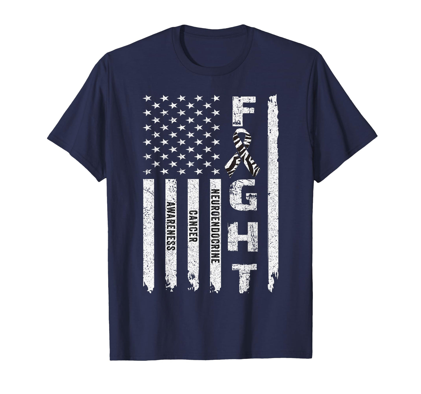 Neuroendocrine Cancer Survivor US Flag Warrior Fight T-Shirt