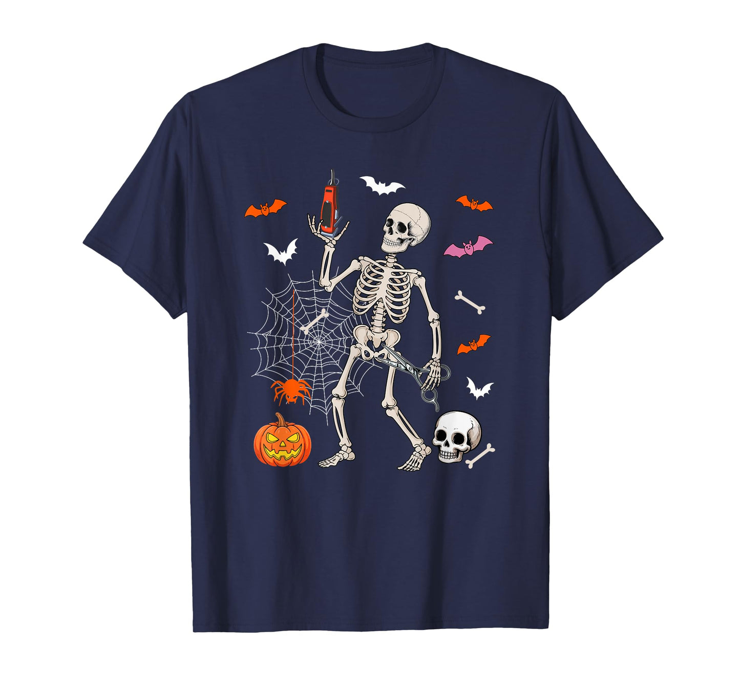 Barber Job Horror Skeleton Halloween Costume Team T-Shirt