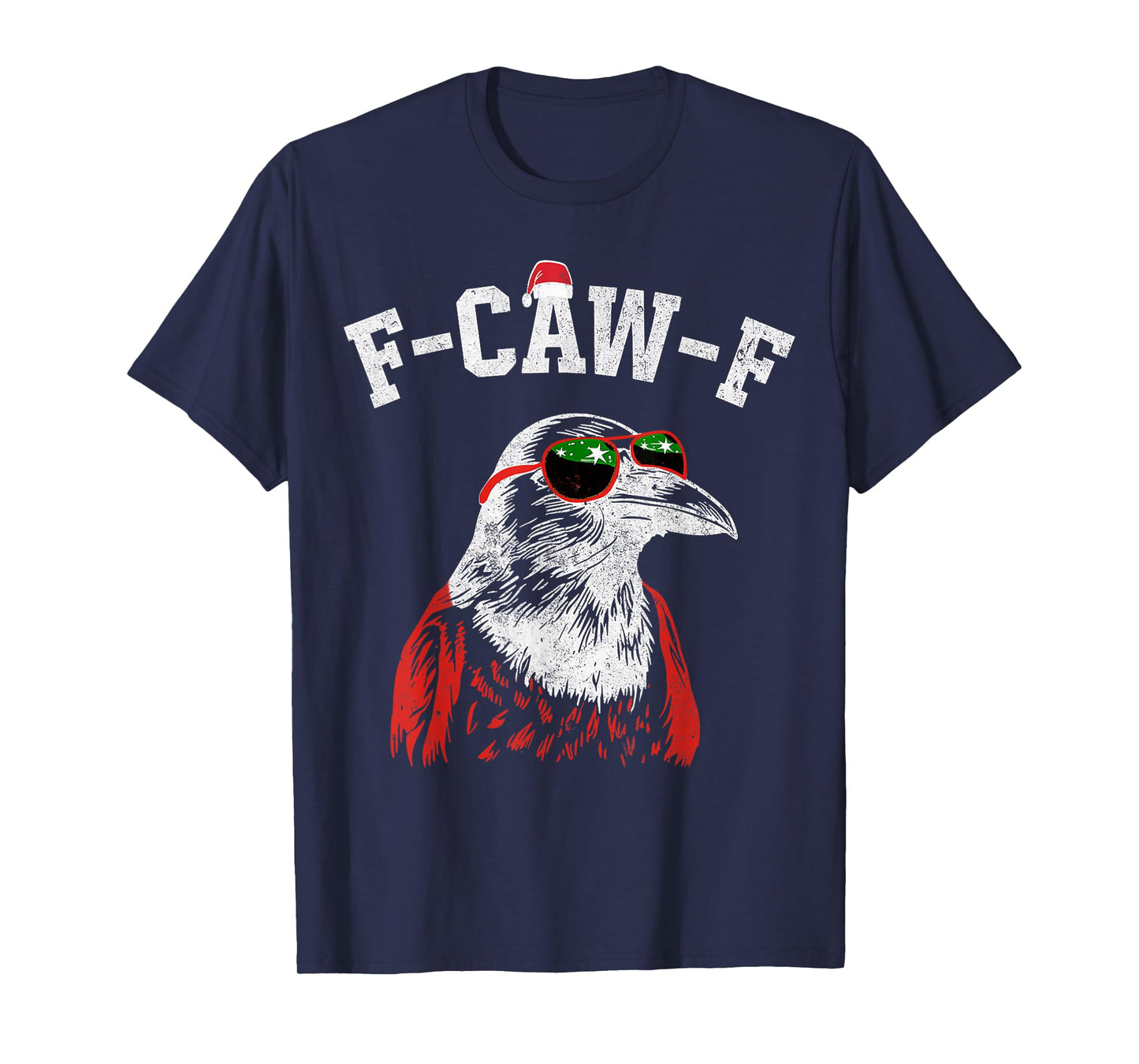F-Caw-F Black Crow Bird Retro Vintage Christmas T-Shirt