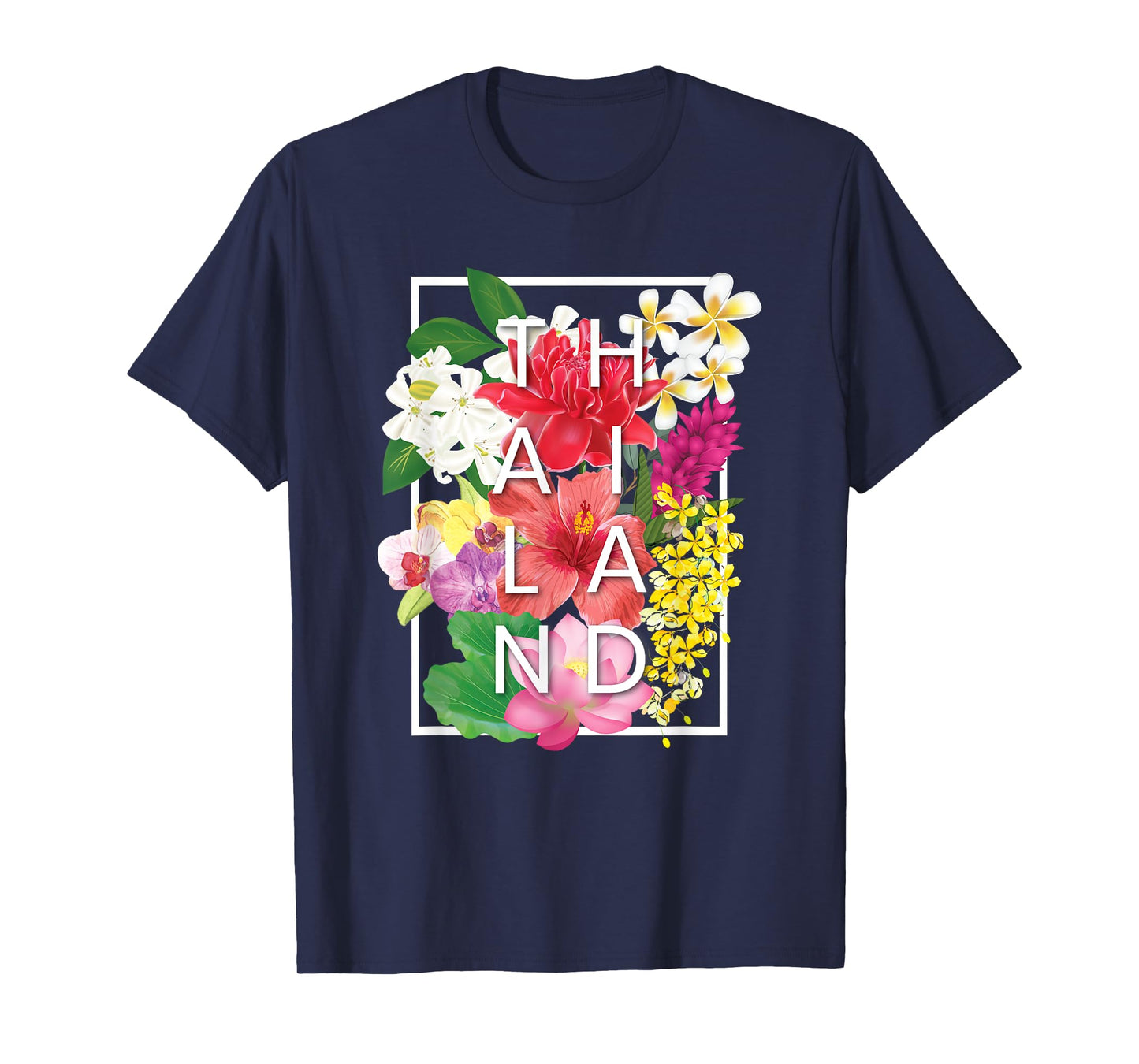 Flowers of Thailand Word Art - Thai Pride T-Shirt