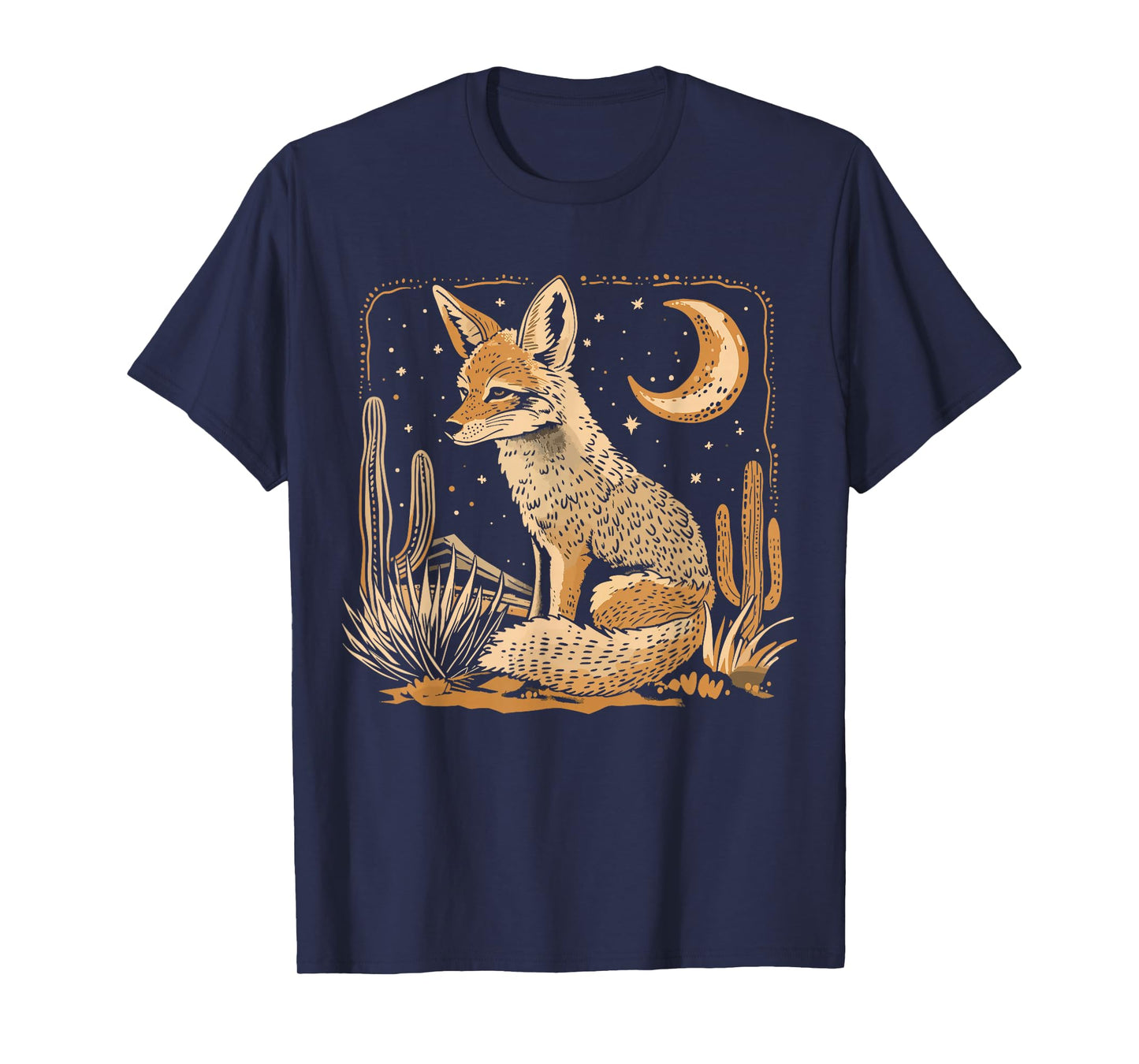 Coyote Desert Nature Scenic Wild Animal South West Cactus T-Shirt