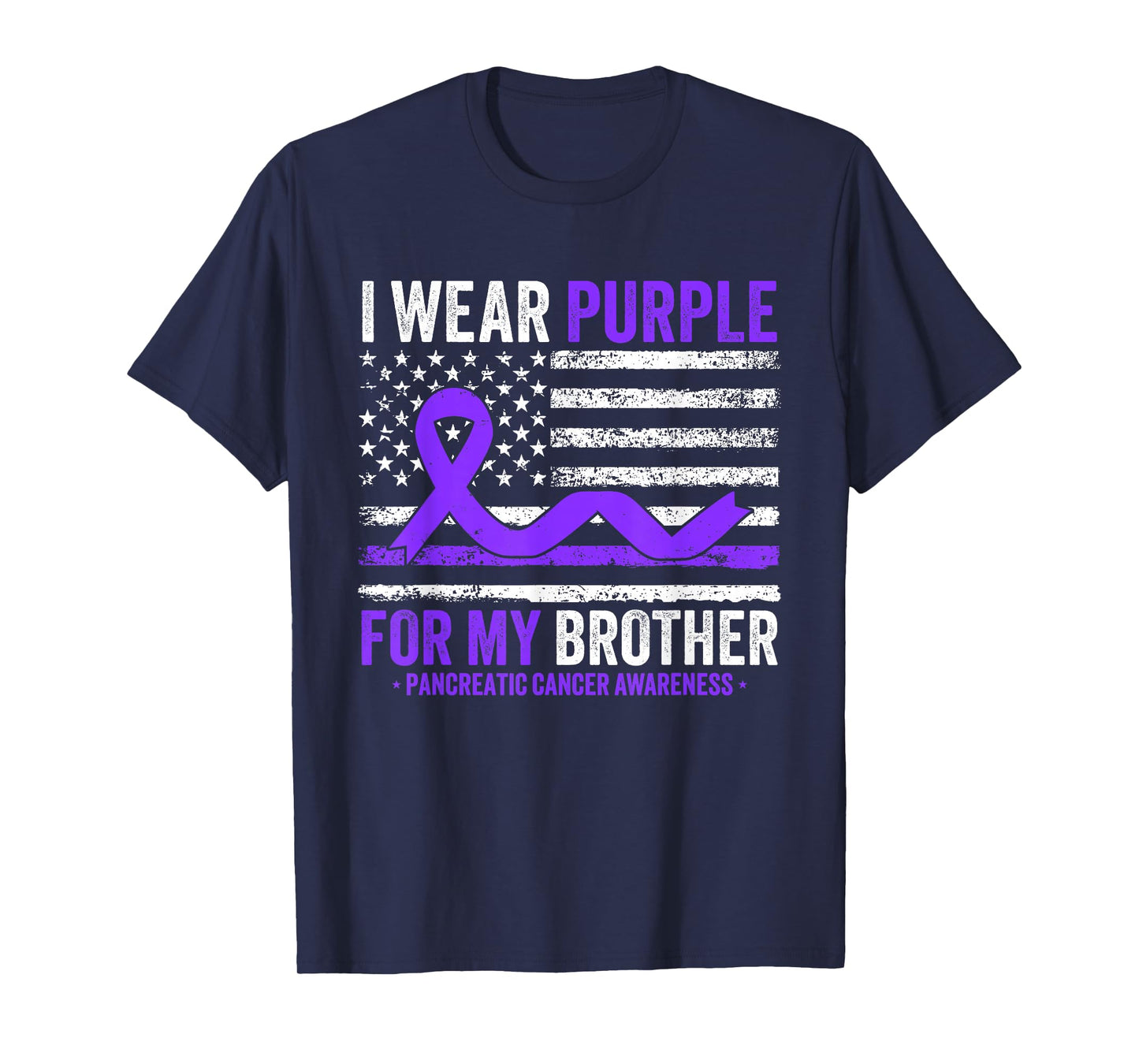 I Wear Purple For My Brother Pancreatic Cancer Awareness T-Shirt
