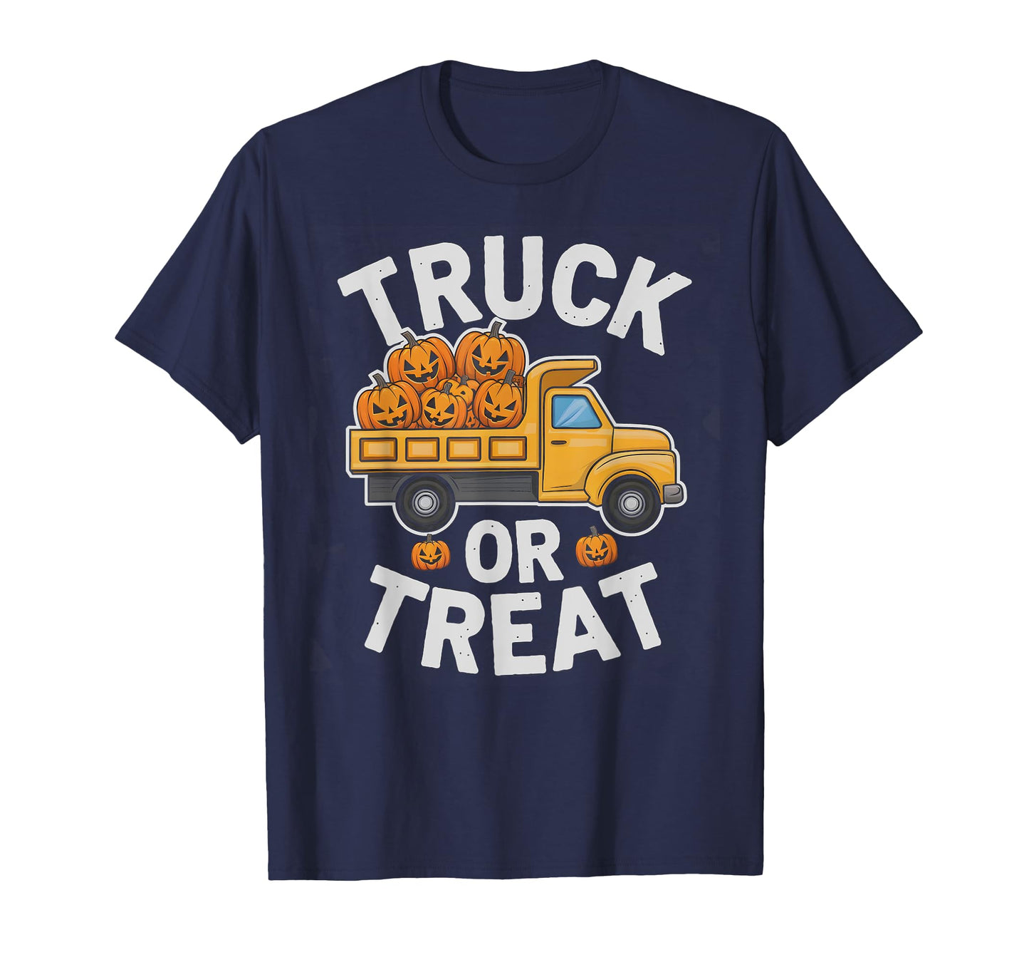 School Halloween Truck OR Treat Boys Horror Pumpkin Haunted T-Shirt