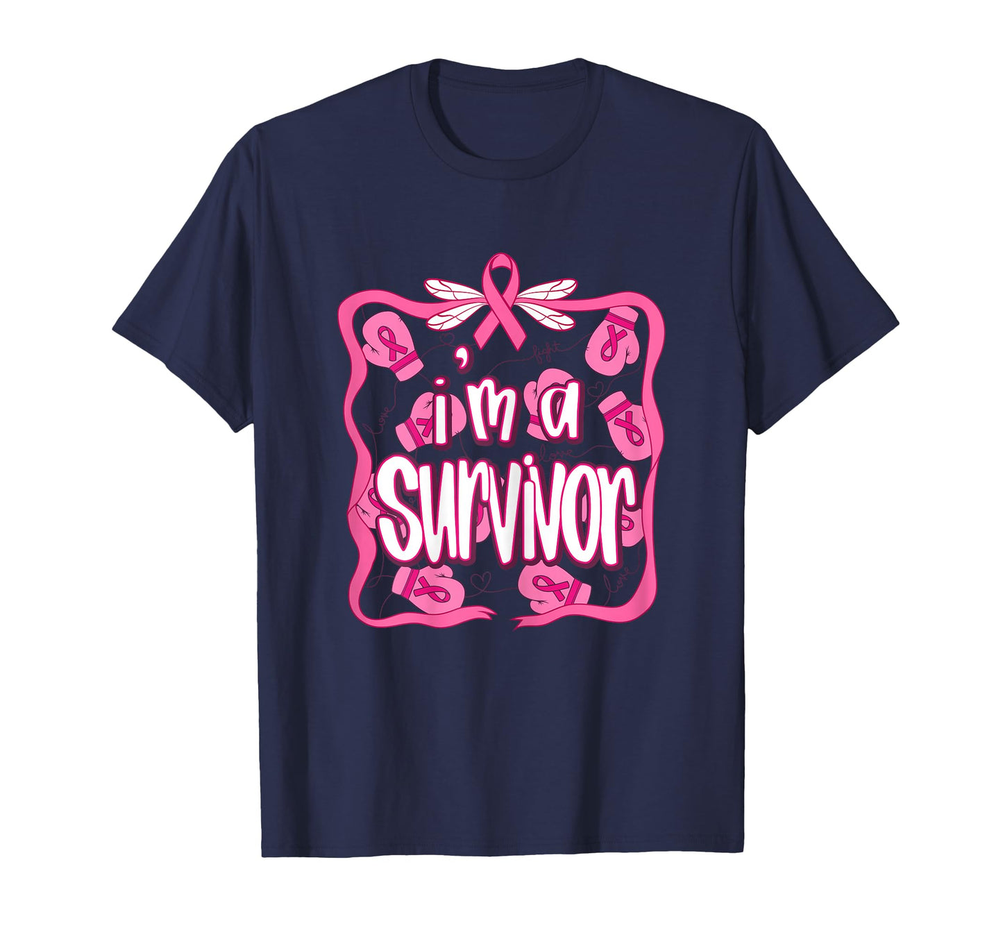I'm A Survivor Breast Cancer Awareness Boxing Gloves T-Shirt