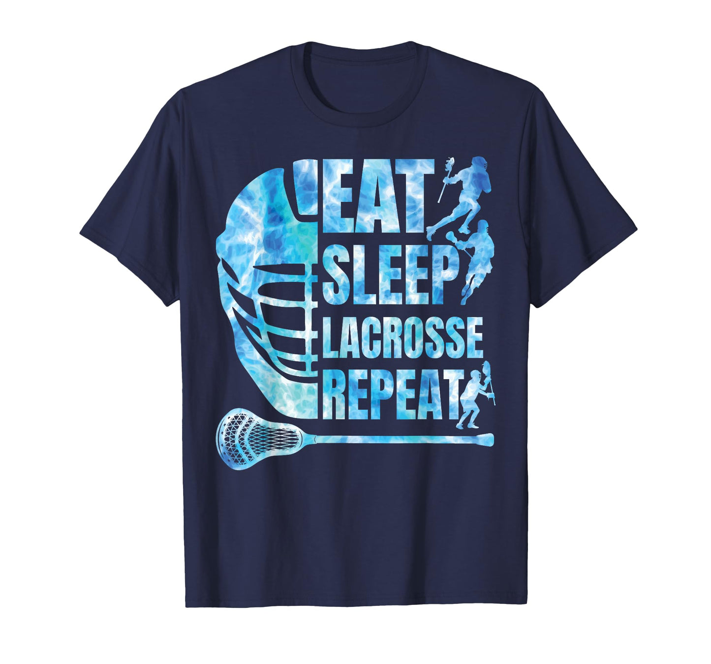 Boys Lacrosse-Shirt Men Funny Lax Eat Sleep Lacrosse Repeat T-Shirt