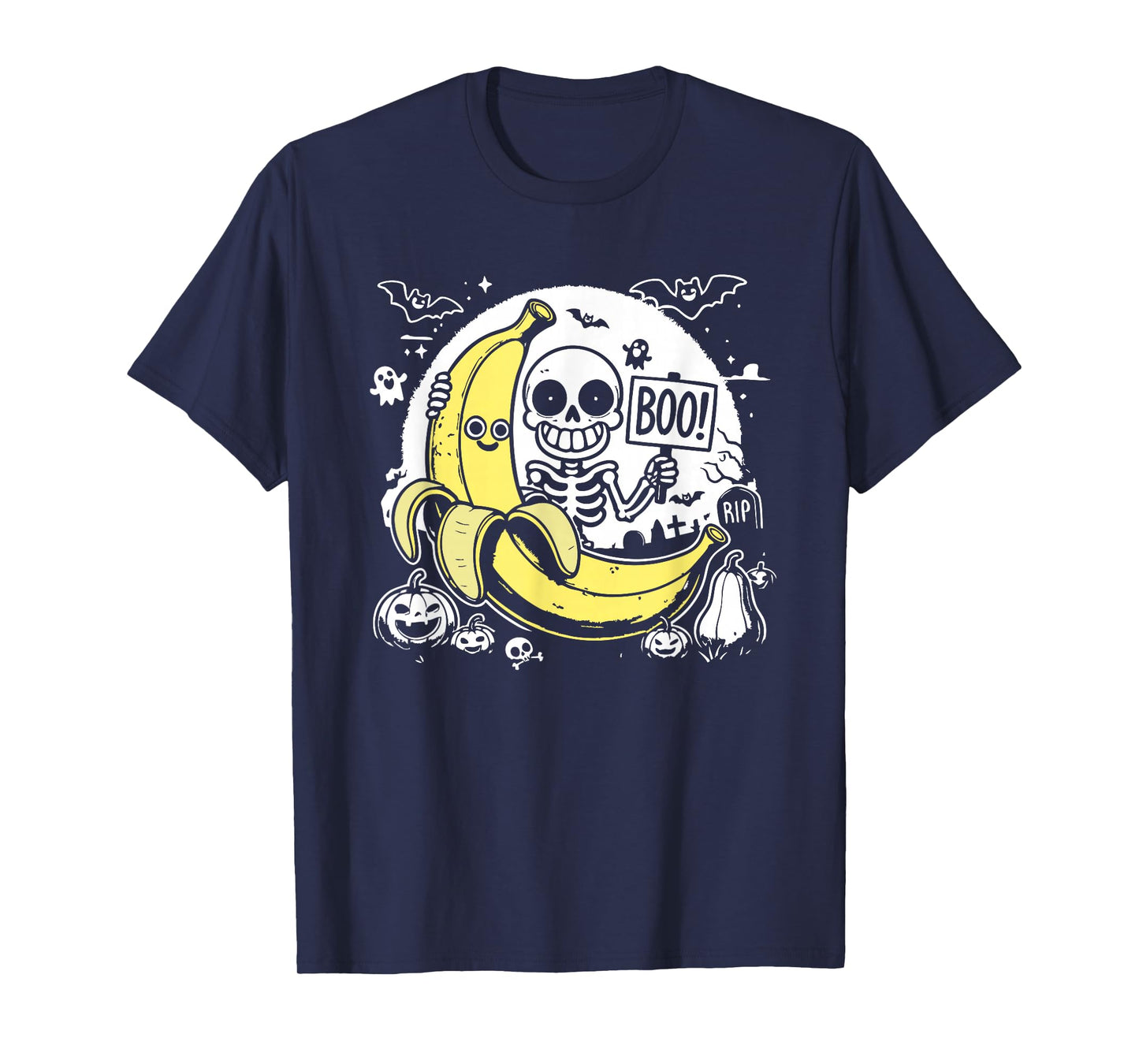 Funny Boo Skeleton and Banana Skeleton for Halloween Parties T-Shirt