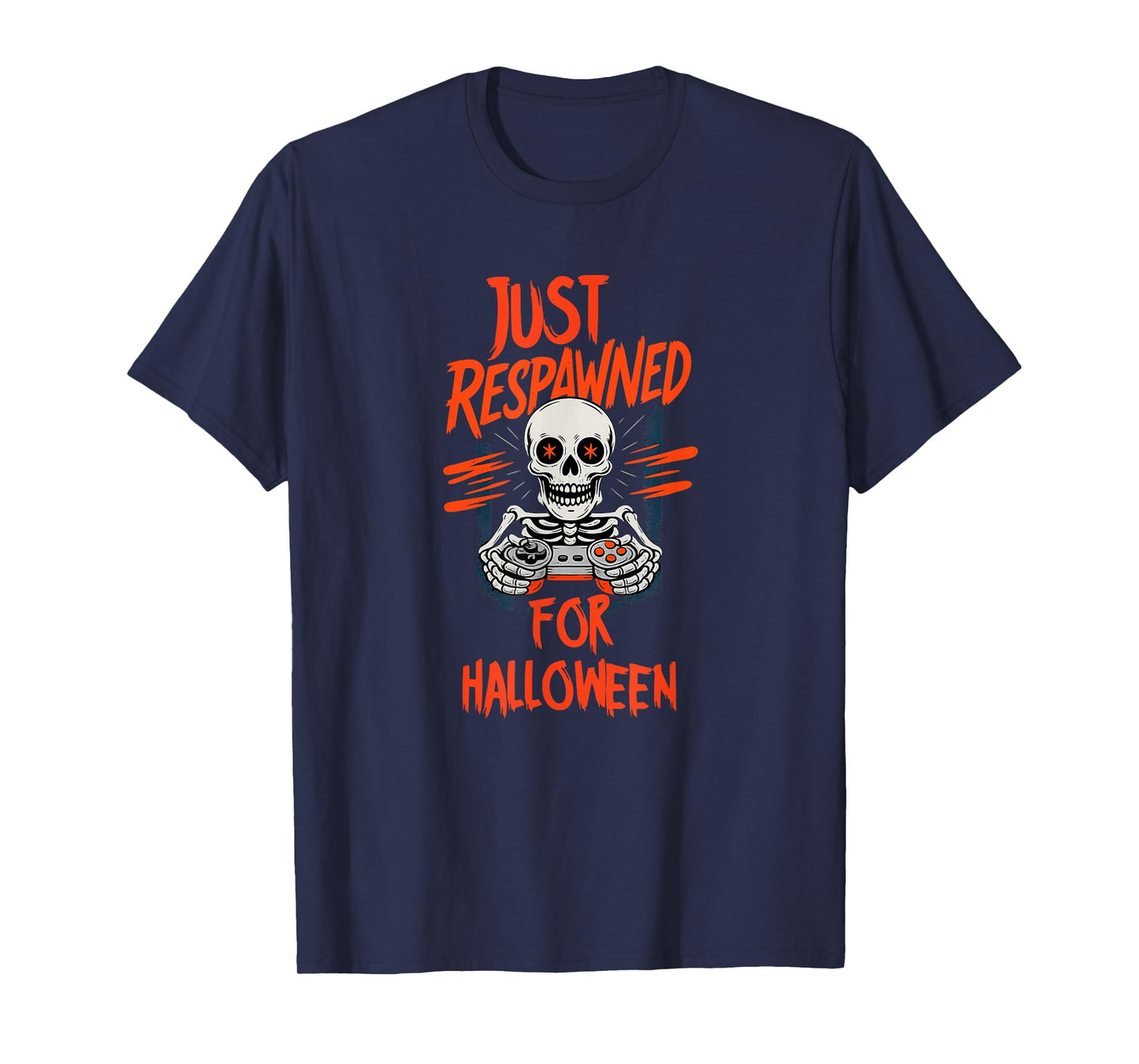 Skeleton Gamer Just Respawned Funny Halloween T-Shirt