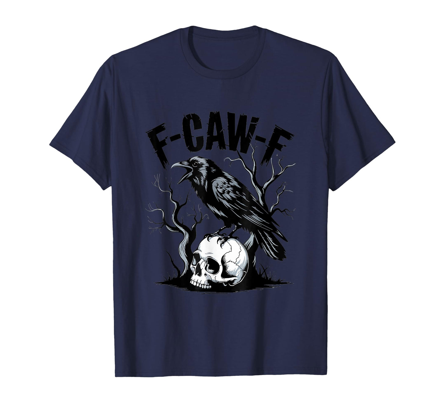 Halloween Spooky Season Black Bird F-Caw-F Crow Women Men T-Shirt