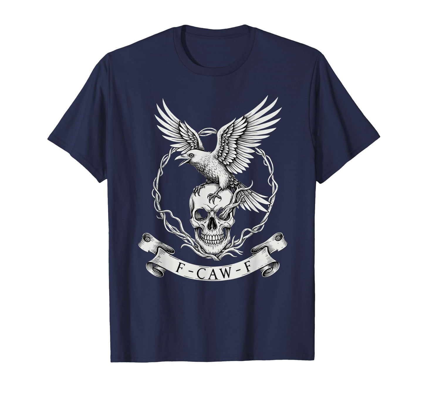 F-Caw-F Gothic Raven Skull Dark Humor Vintage Design T-Shirt