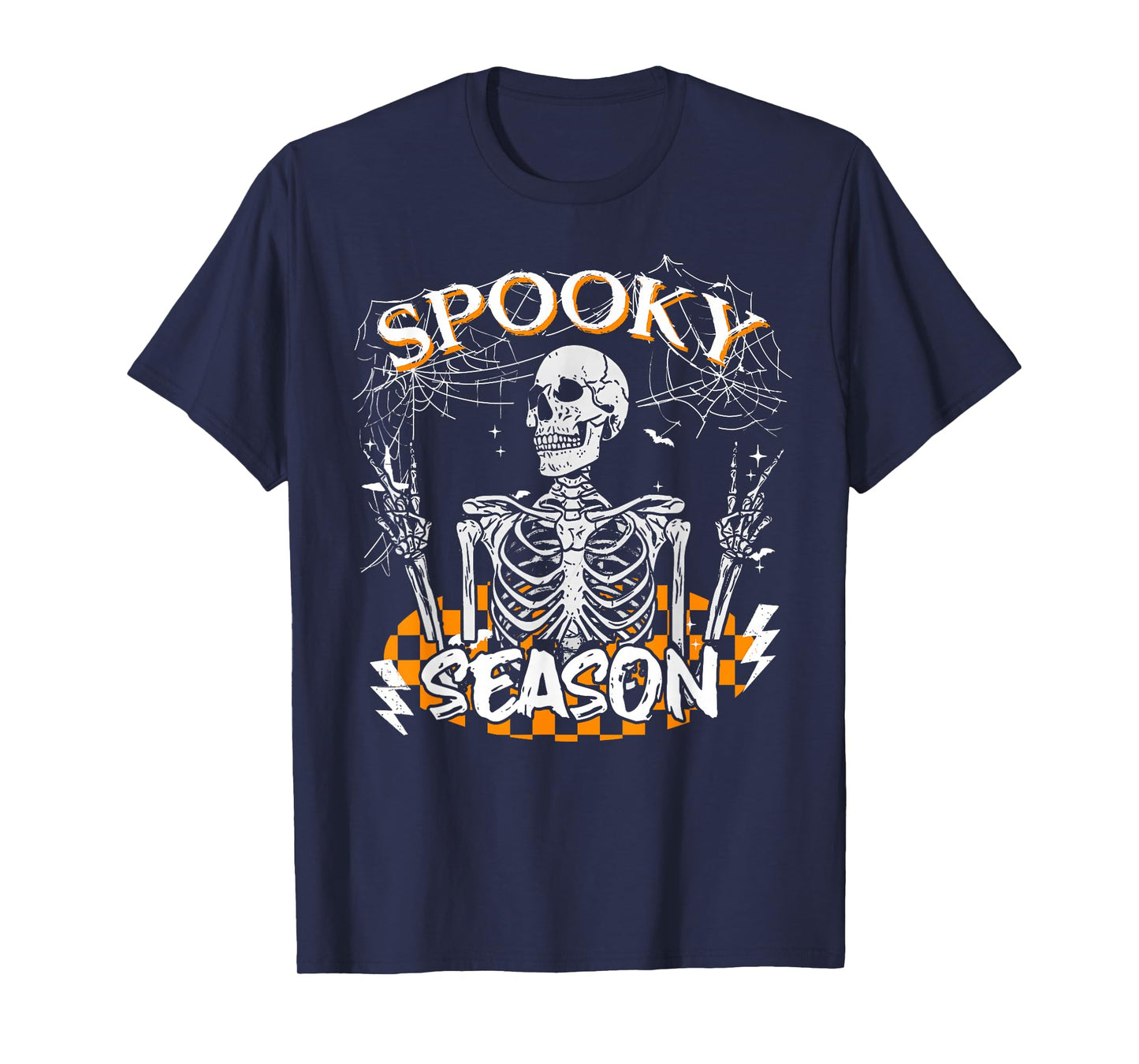 Spooky Season Retro Skeleton Halloween Ghost Men Women Teens T-Shirt