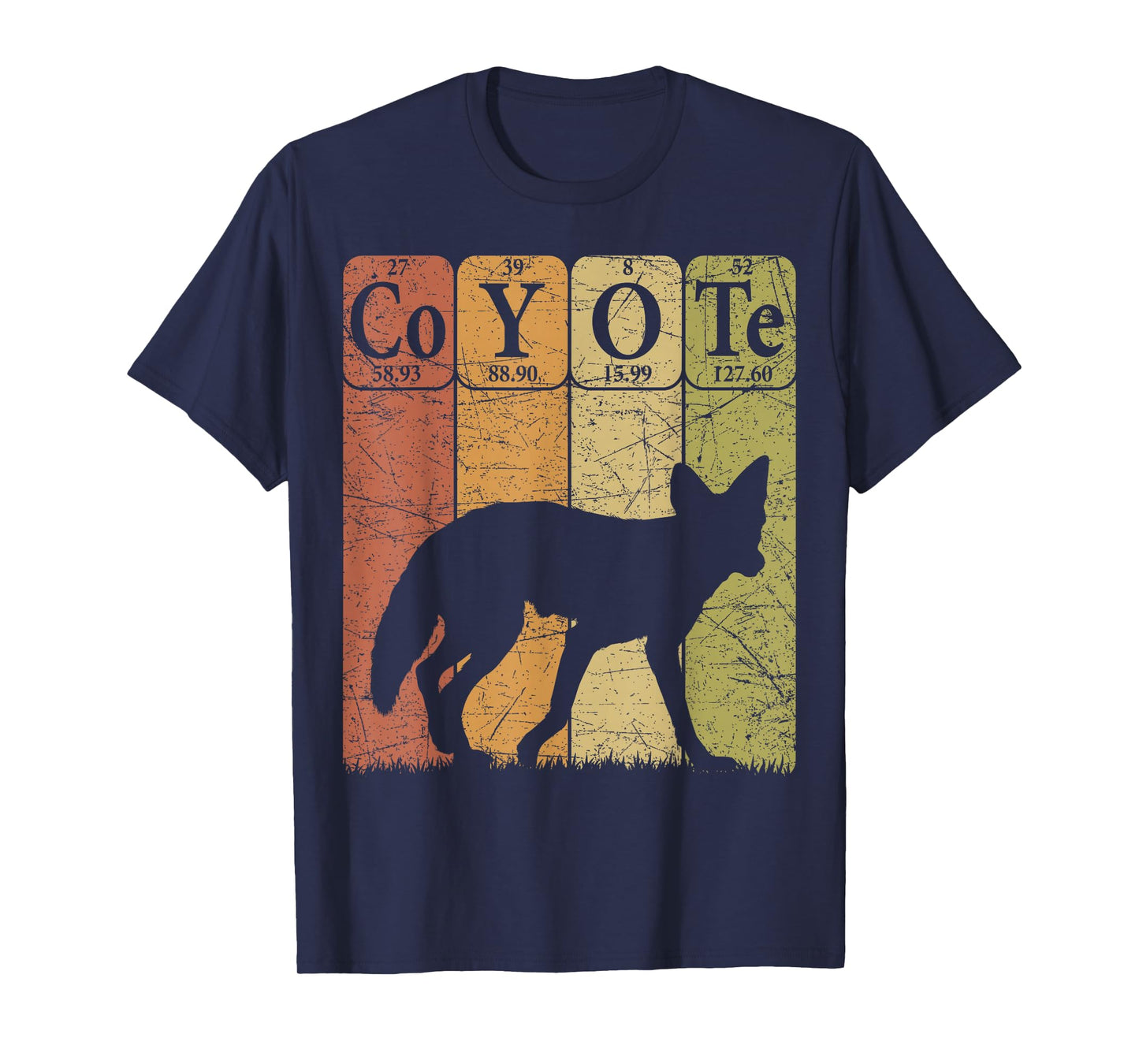 Coyote Periodic Table Elements Wild Animal Coyote Vintage T-Shirt