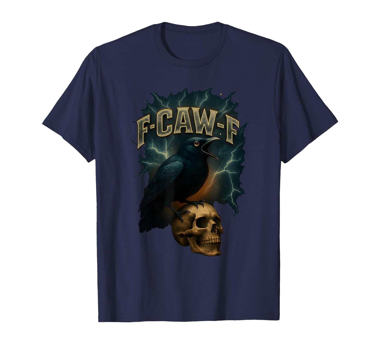 F-Caw-F Black Crow FCAWF Raven Moon Gothic Funny Adult Humor T-Shirt