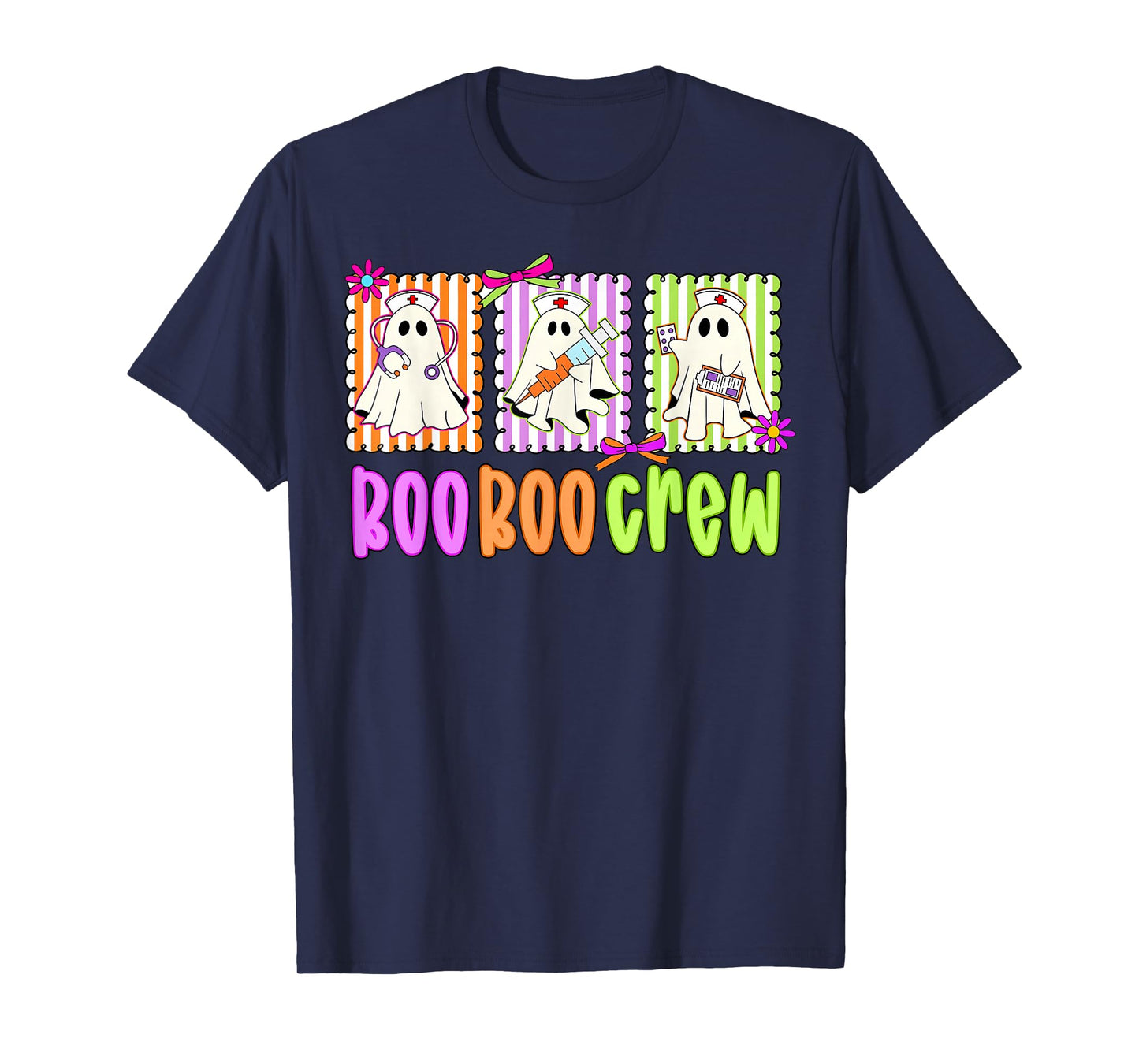 Funny Boo Boo Crew Halloween Costume Nurse Spooky Ghost T-Shirt