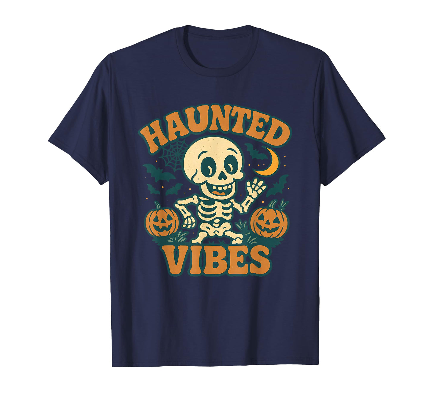 Skeleton Haunted Vibes Halloween T-Shirt