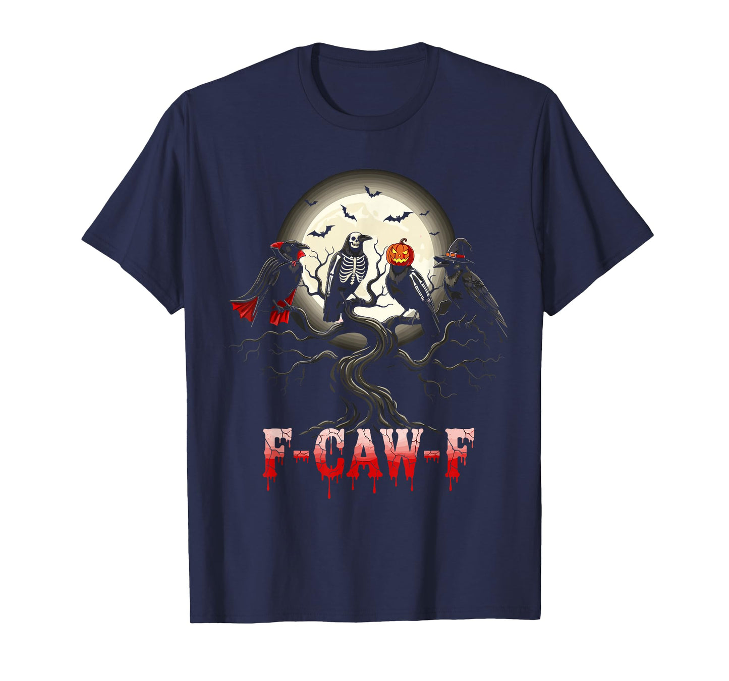 F-Caw-F Funny Halloween Crow Moon Gothic Meme T-Shirt