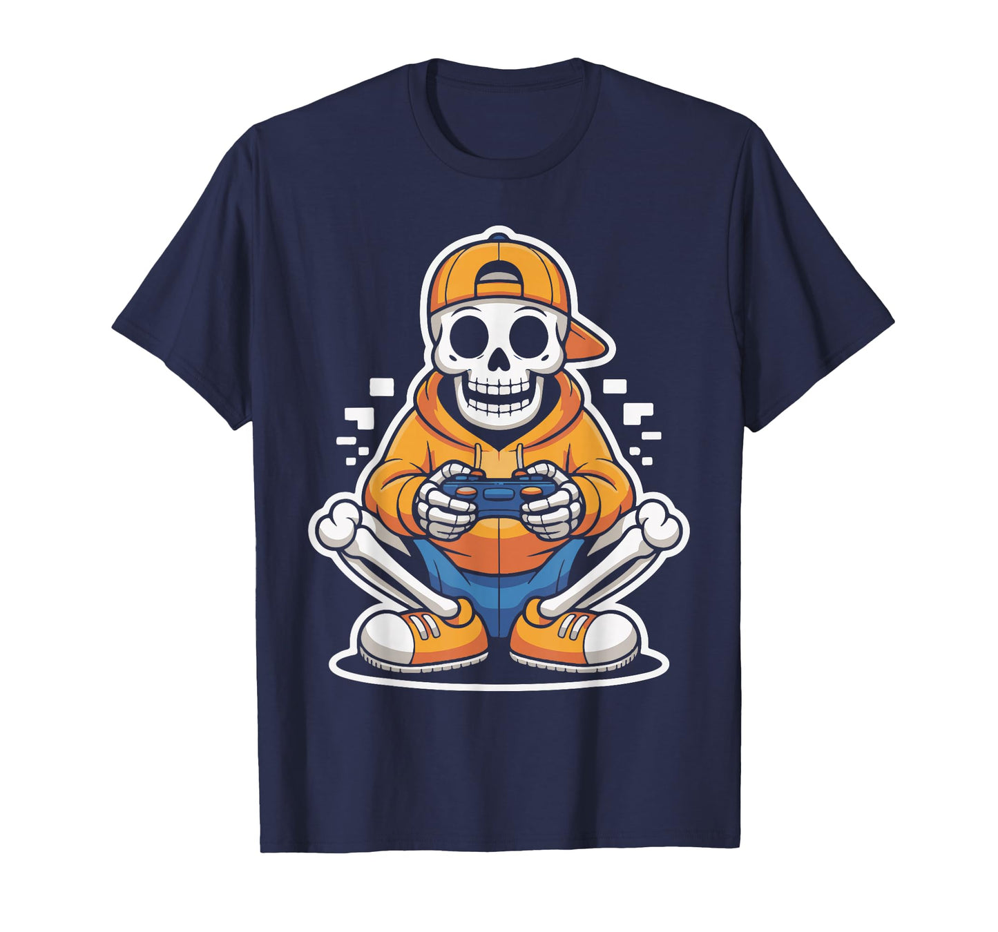 Halloween Skeleton Video Game Controller Graphic for Gamers T-Shirt