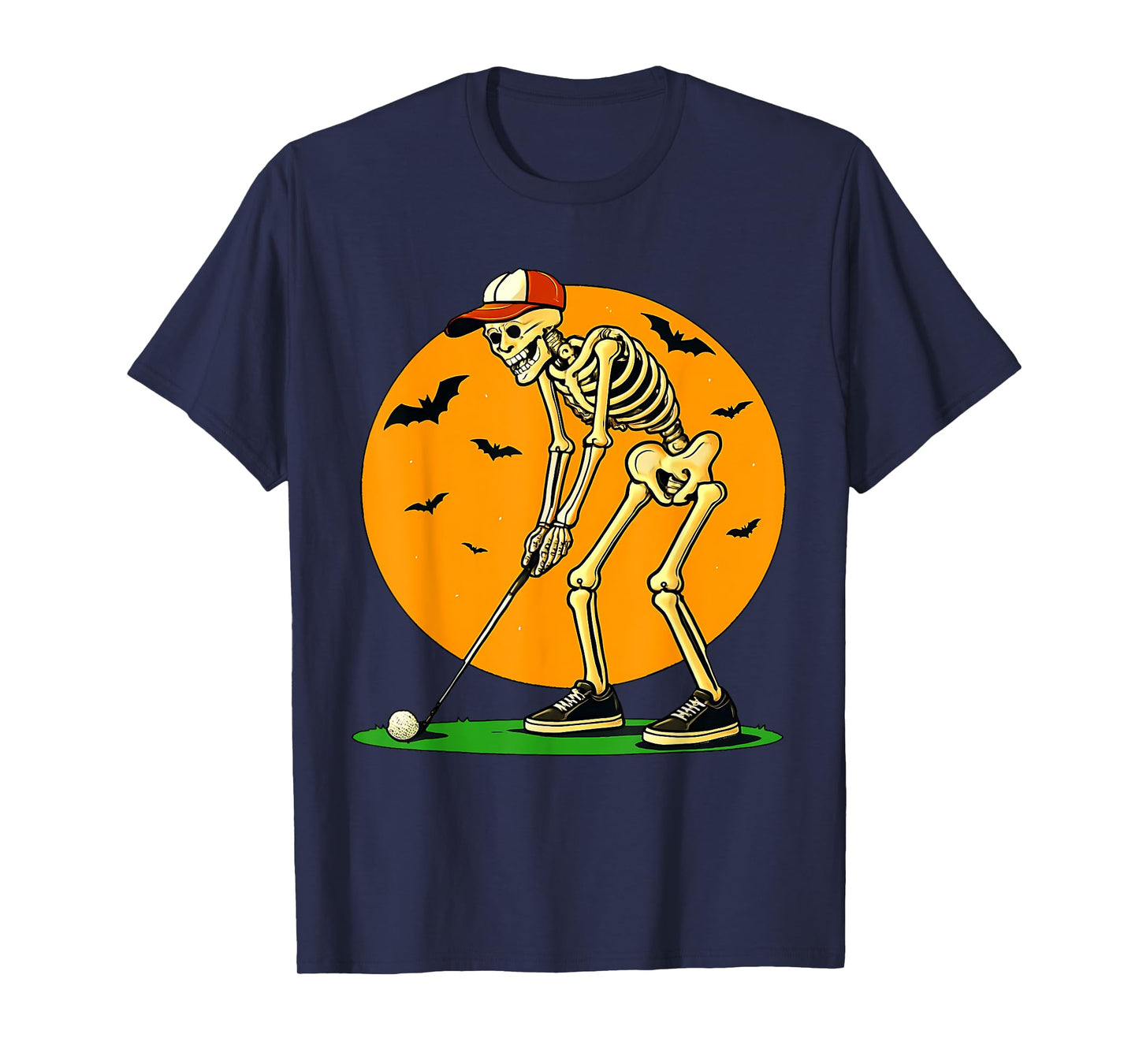 Skeleton Golf Funny Halloween Golfing Sports Golfer Dad T-Shirt