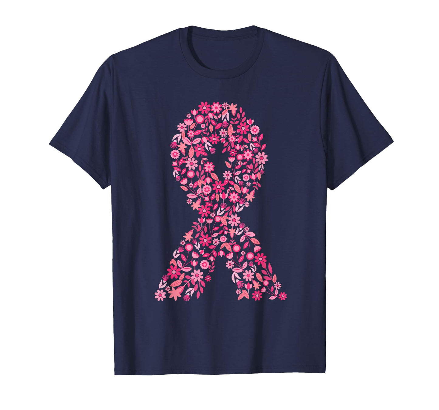 Breast Cancer Awareness Shirts for Women Floral Pink Ribbon T-Shirt