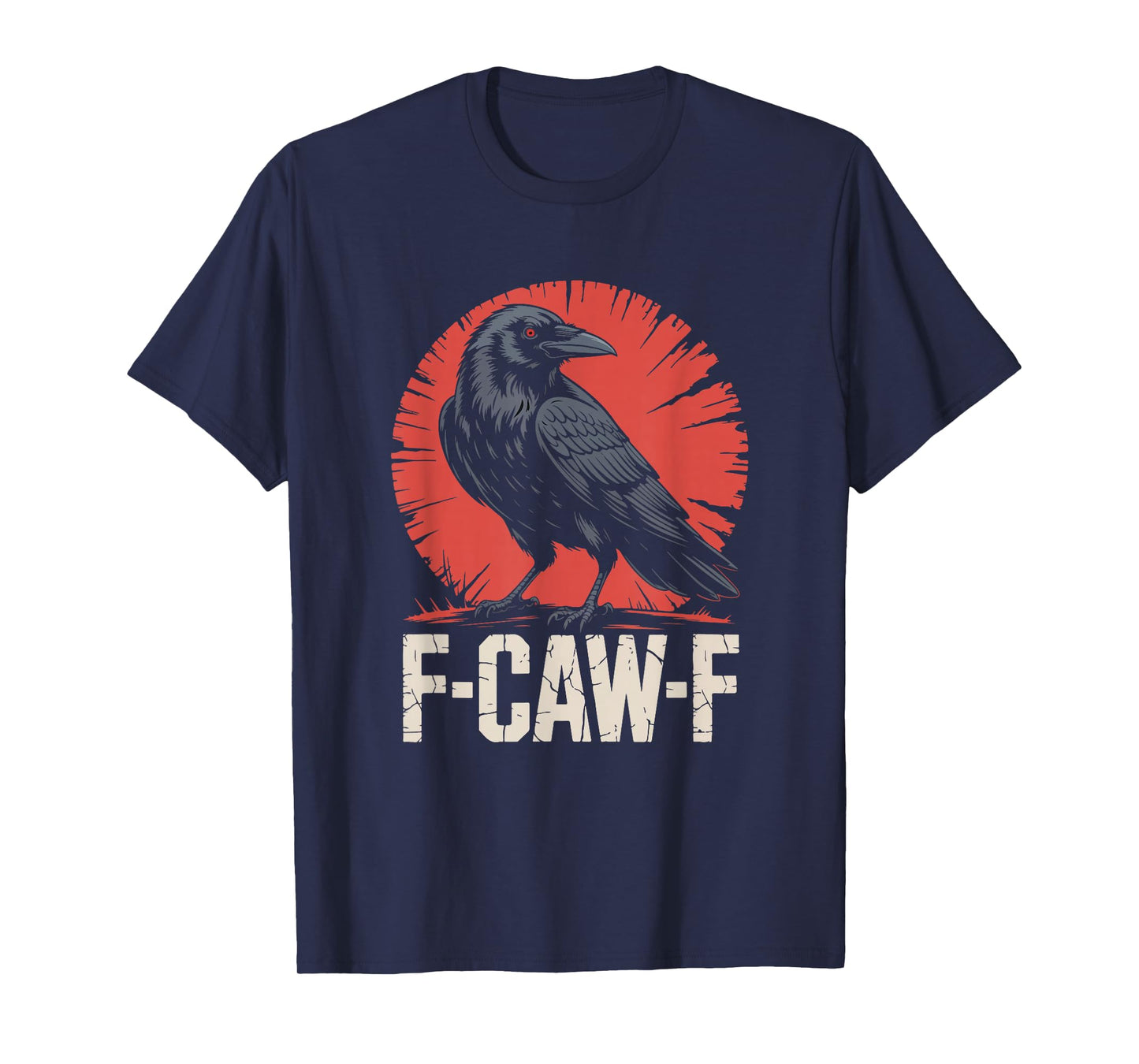 F-CAW-F Raven Red Sunburst Funny Gothic Bird T-Shirt