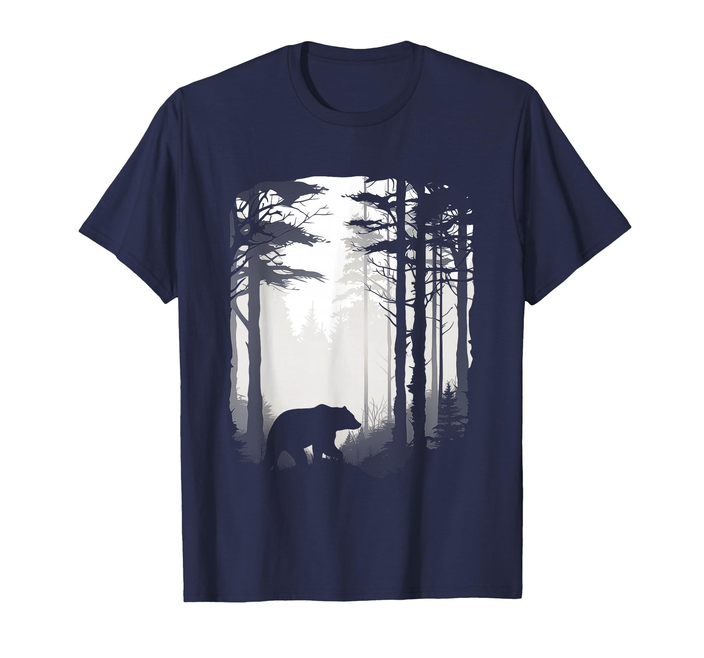 Graphic Bear Forest Wildlife Silhouette Mist Wilderness T-Shirt