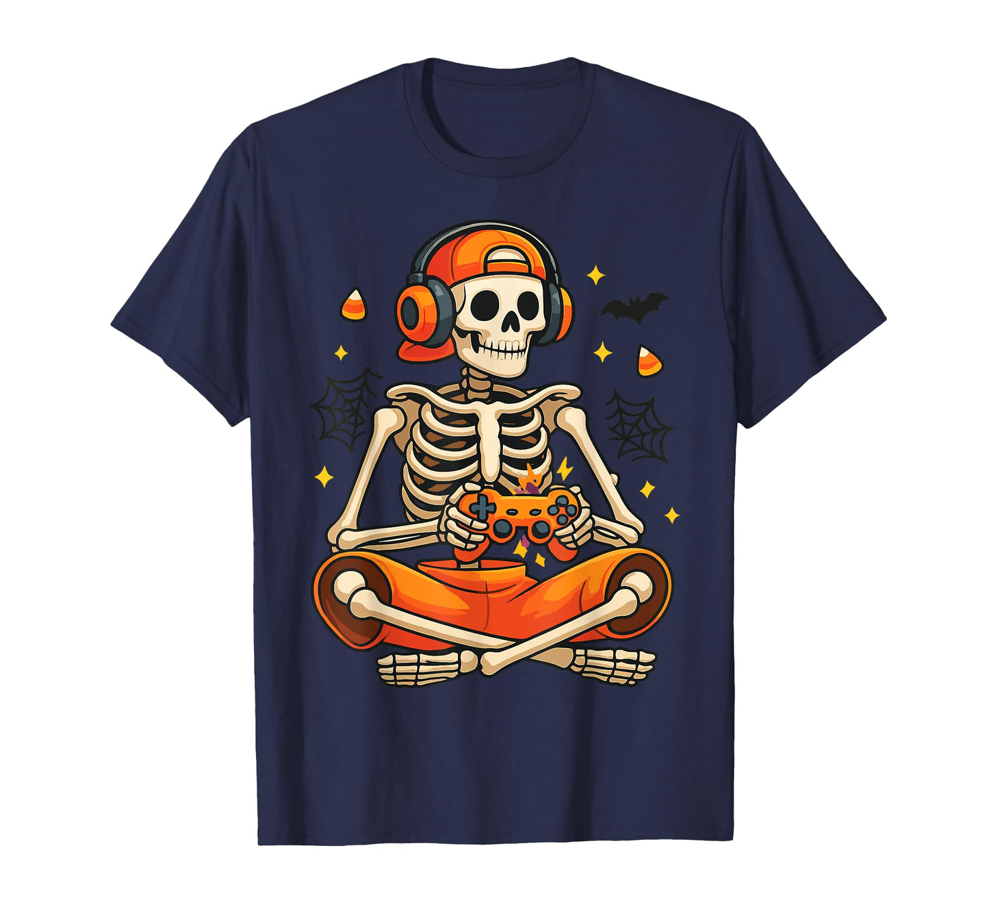 Gamer Skeleton Halloween Gaming Funny Boys Costume T-Shirt