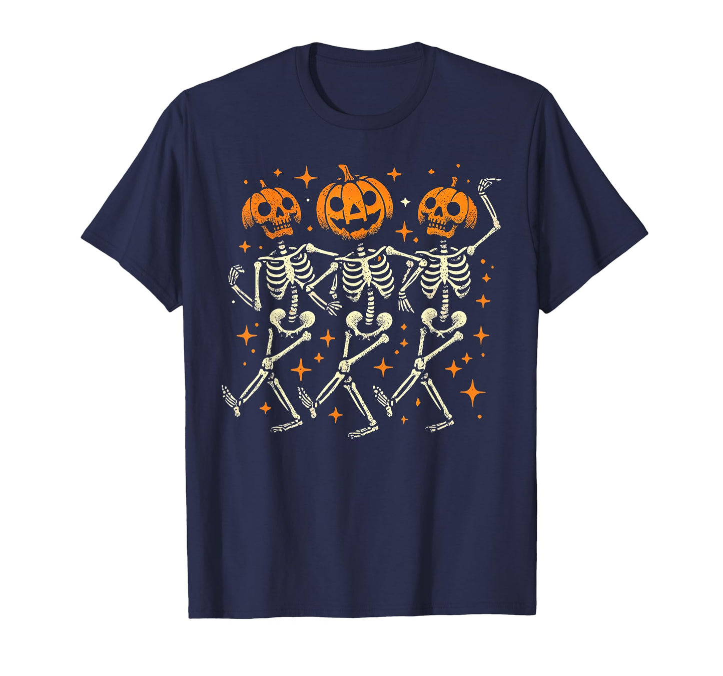 Funny Skeleton Dancing Skull Pumpkin Halloween Dance Women T-Shirt