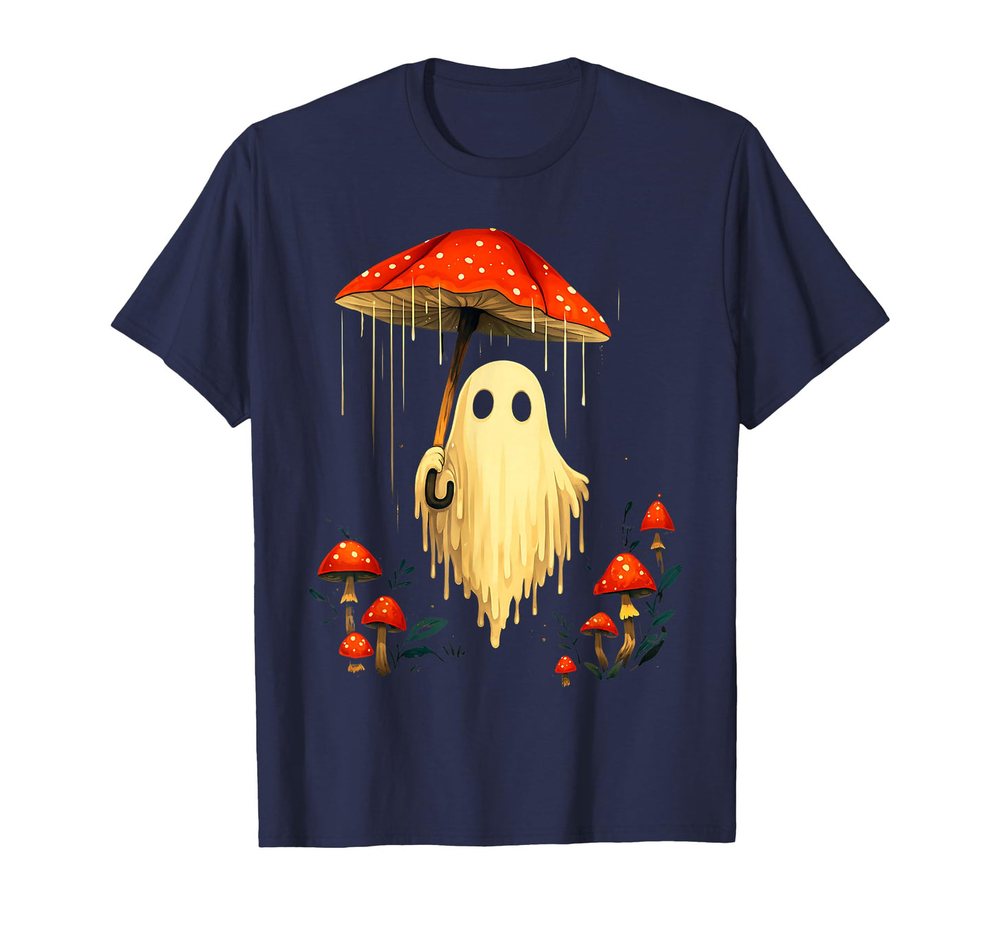 Halloween Ghost Mushroom Spooky Head Skeleton Men Women T-Shirt