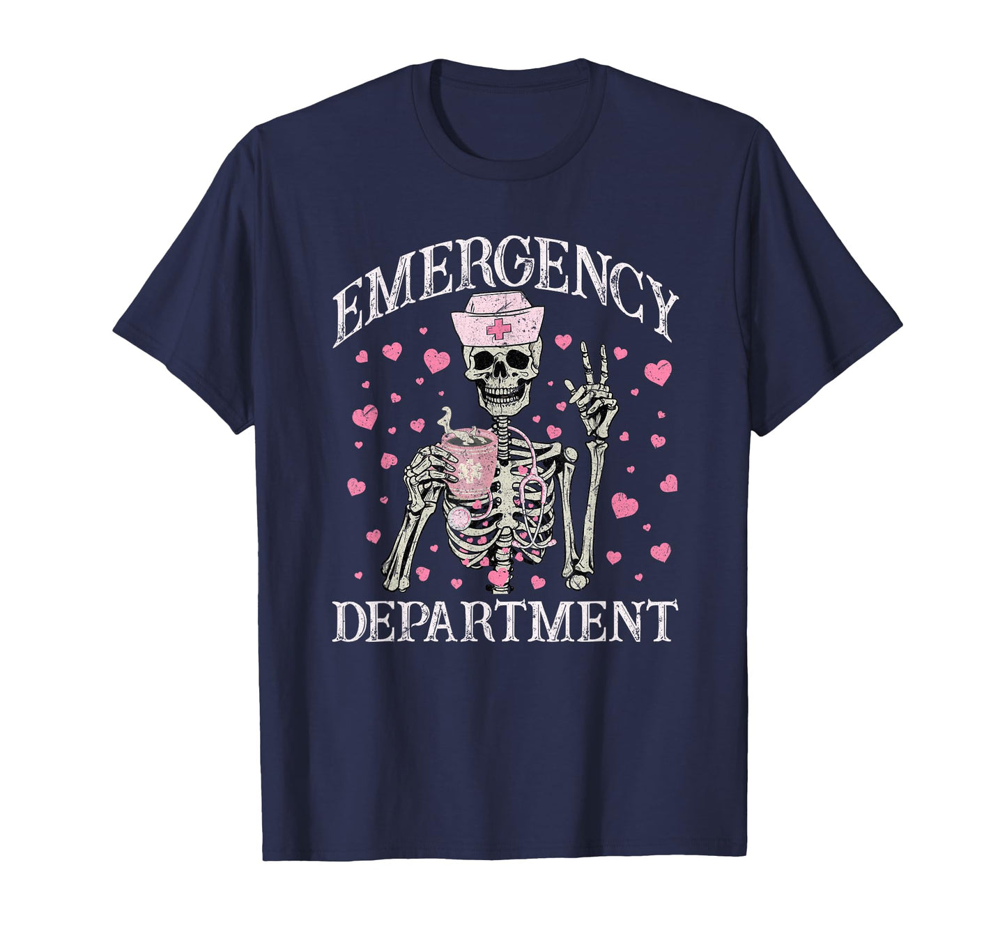 Valentine Er Nurse Emergency Department Room Skeleton Nurse T-Shirt