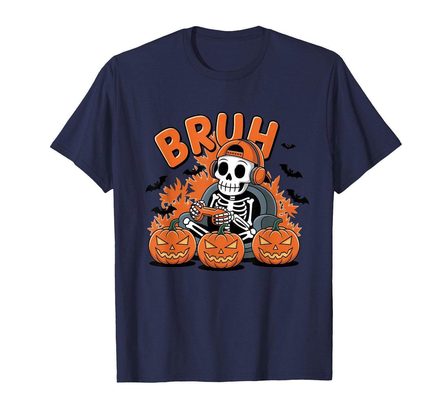 Halloween Skeleton Video Gaming Gamer Teens Men & Boys T-Shirt