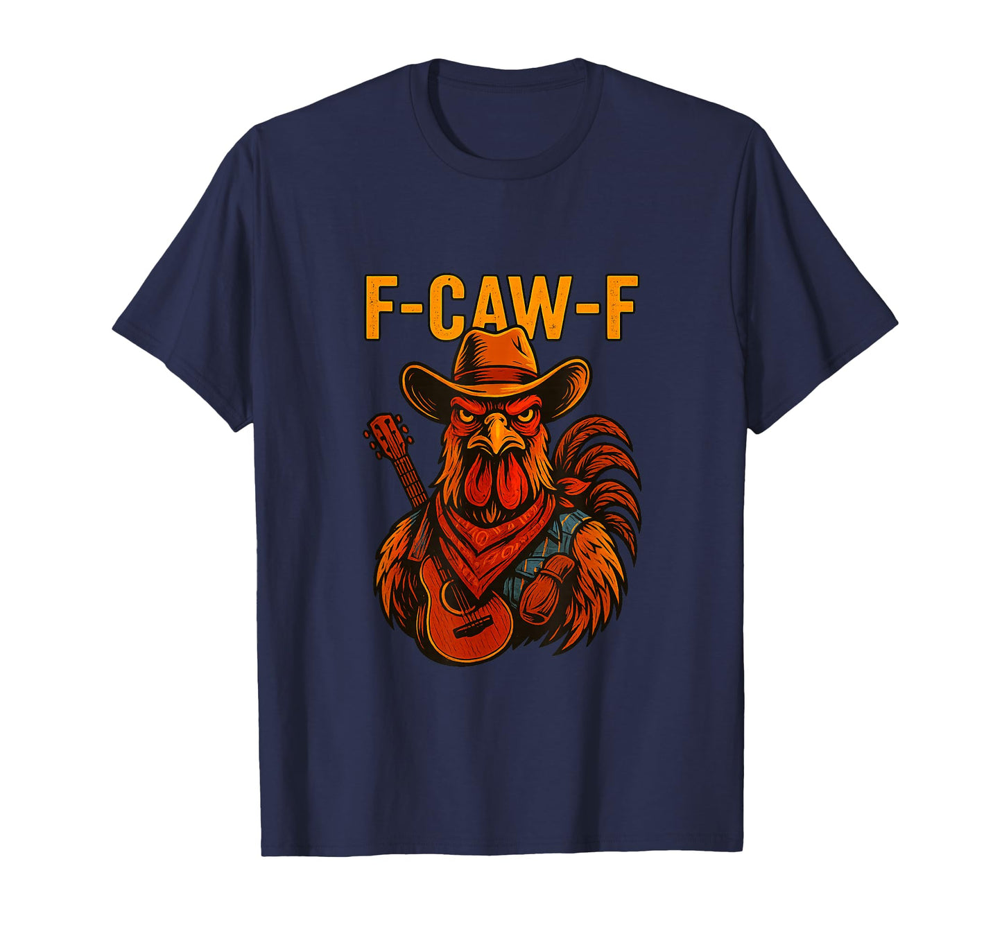 F CAW F Text with Country Bird Western T-Shirt