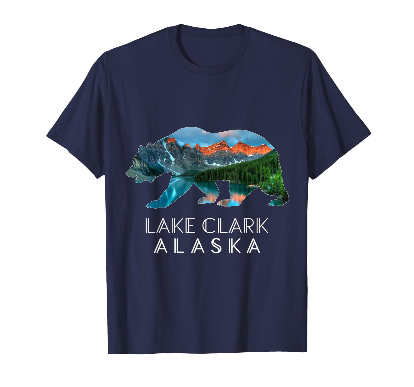 Alaska Lake Clark Bear Beautiful Lake & Mountain Scene T-Shirt
