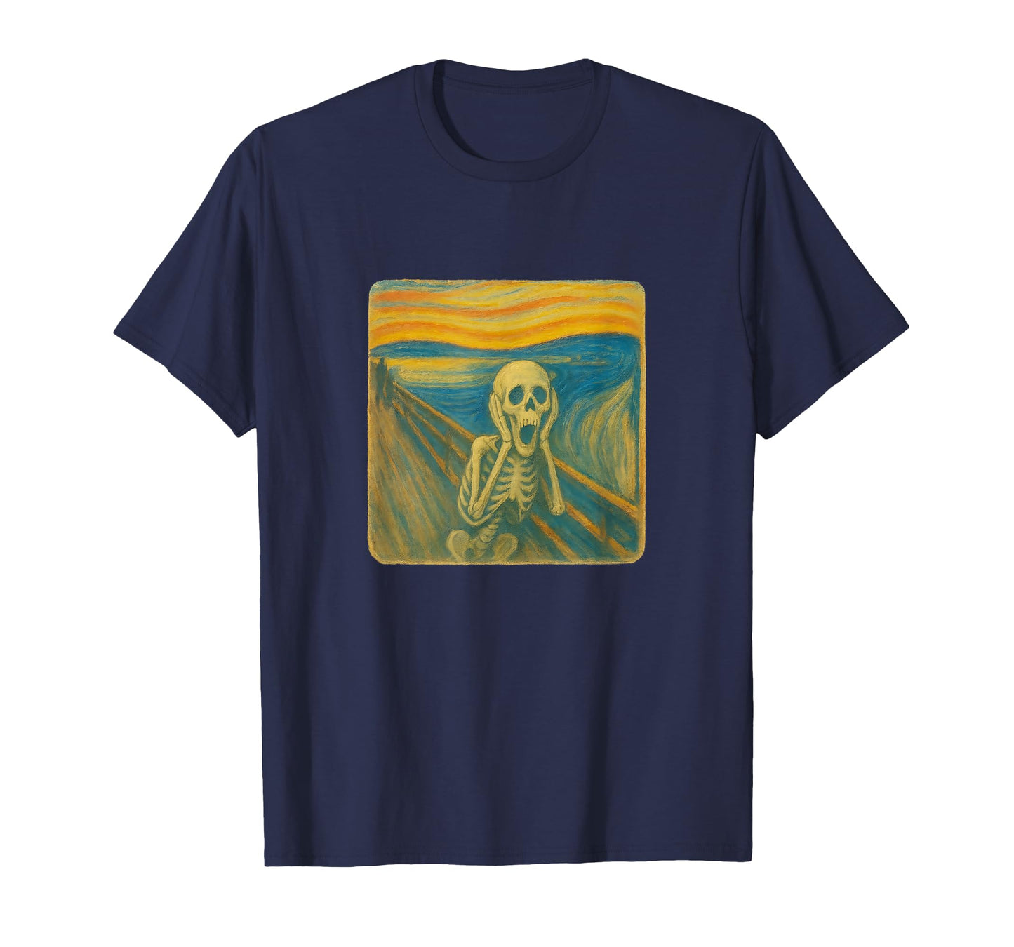 Screaming Skeleton Expressionist Art Parody Halloween Meme T-Shirt
