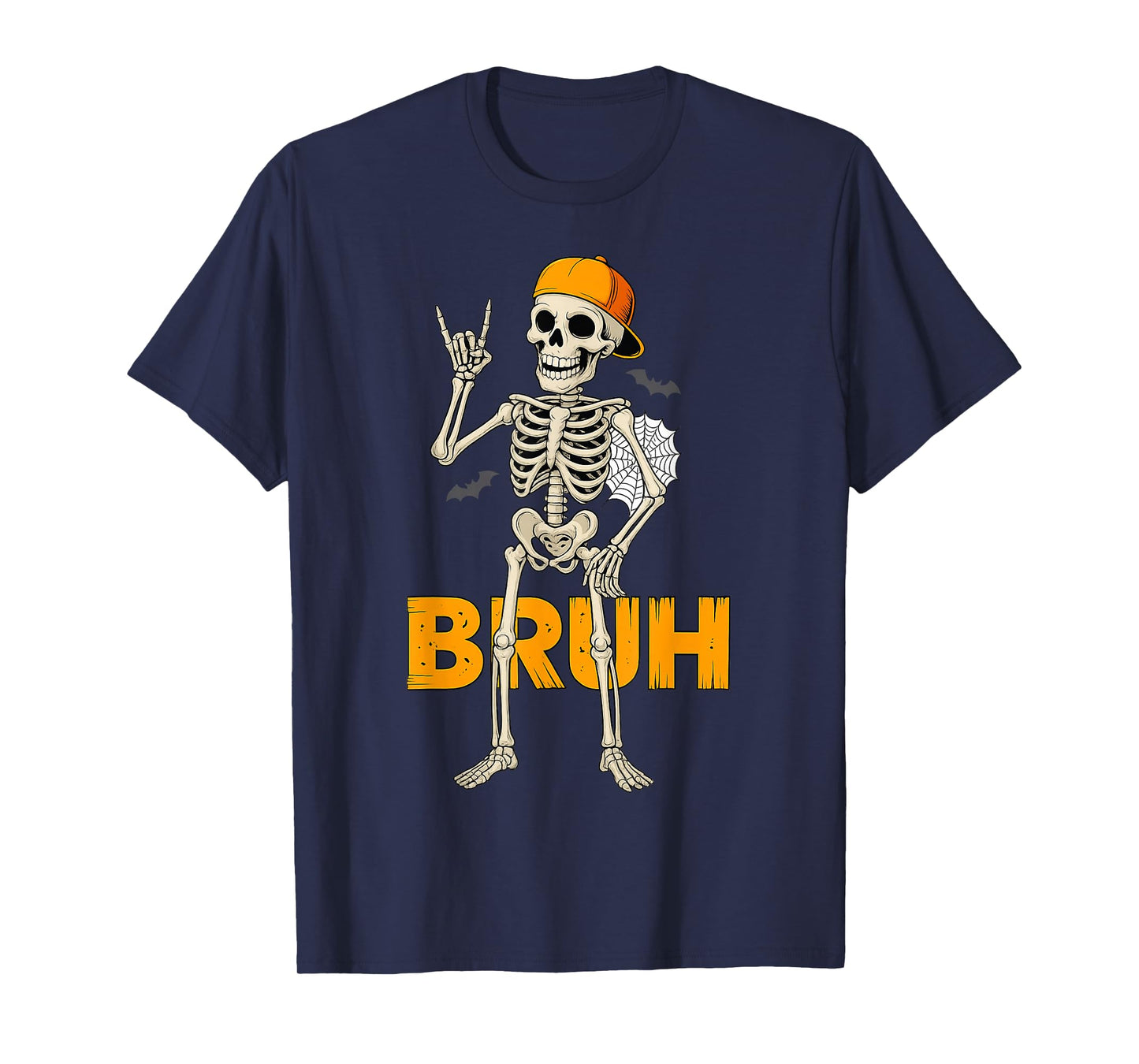 Cool Bruh Skeleton Rock On Funny Halloween Shirt Men Boys T-Shirt