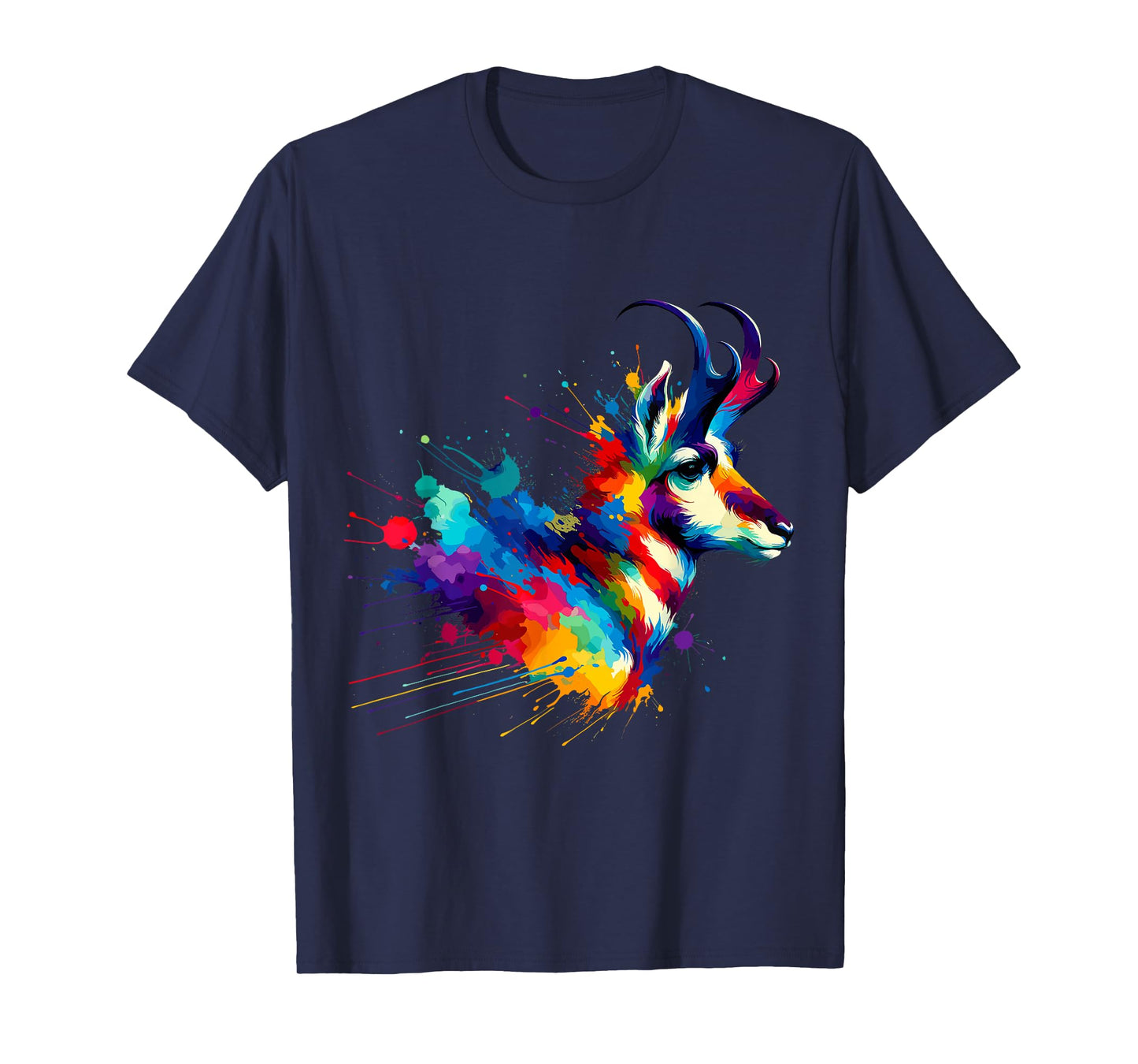 Splash Art Pronghorn American Antelope Pronghorns T-Shirt