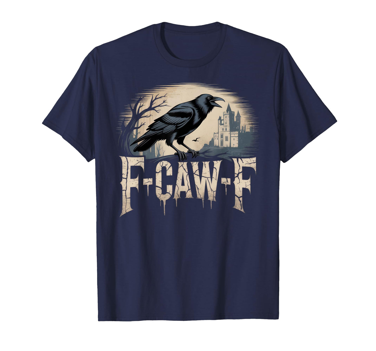 F Caw F Funny Meme Gothic Halloween 2025 T-Shirt