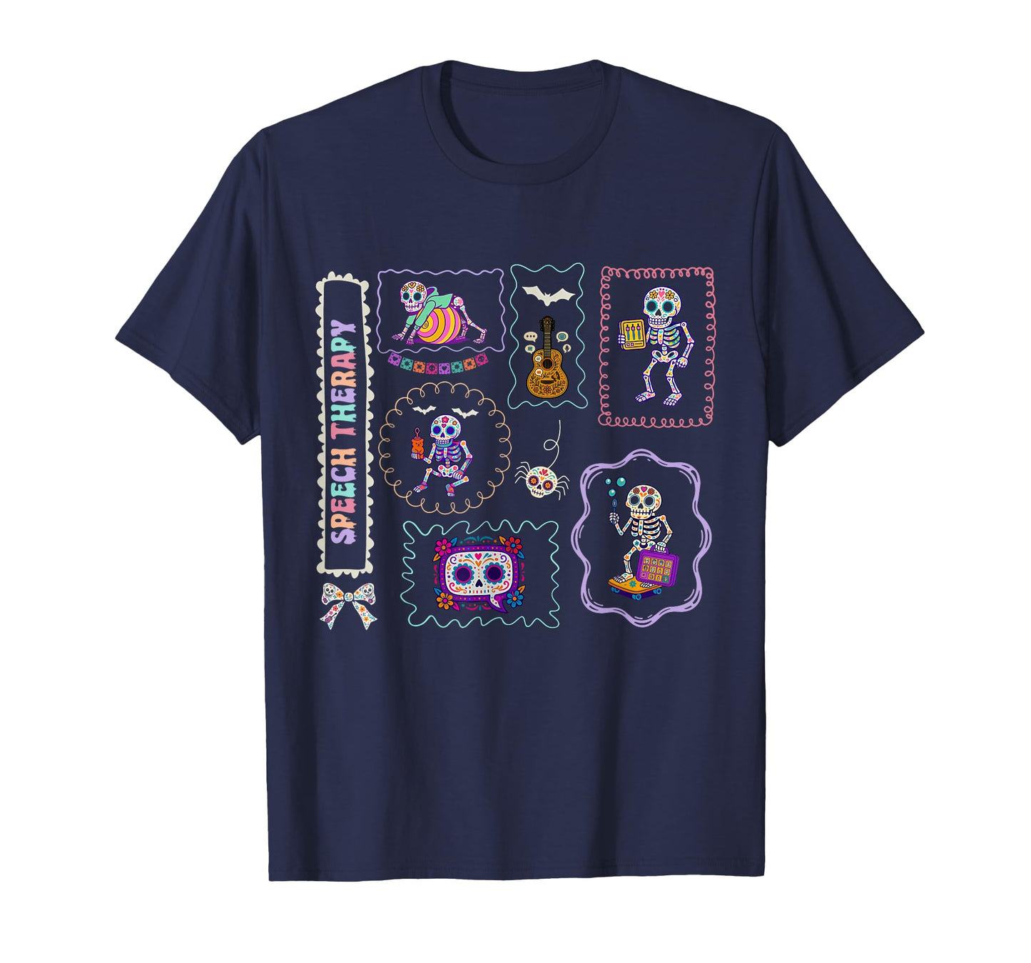 Coquette Stamp Skeleton Speech Therapy Halloween SLP ABA T-Shirt