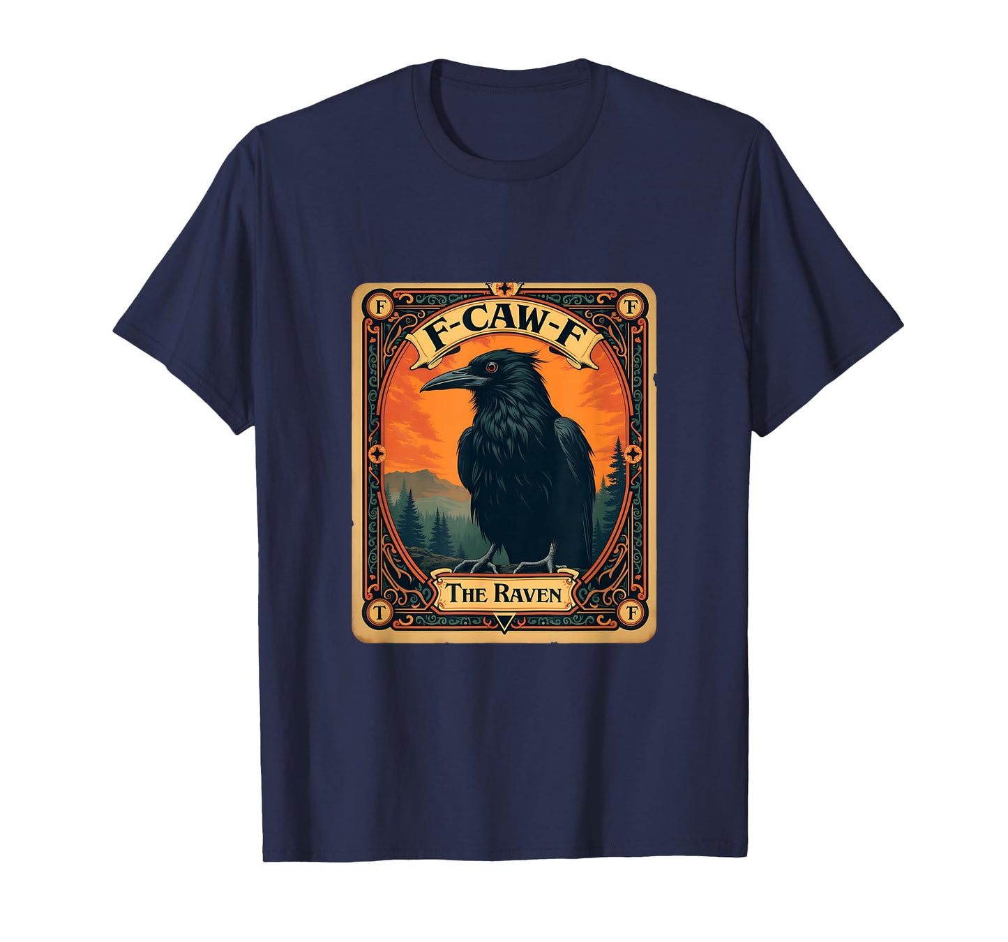 Gothic Tarot Card Black Raven F-CAW-F T-Shirt