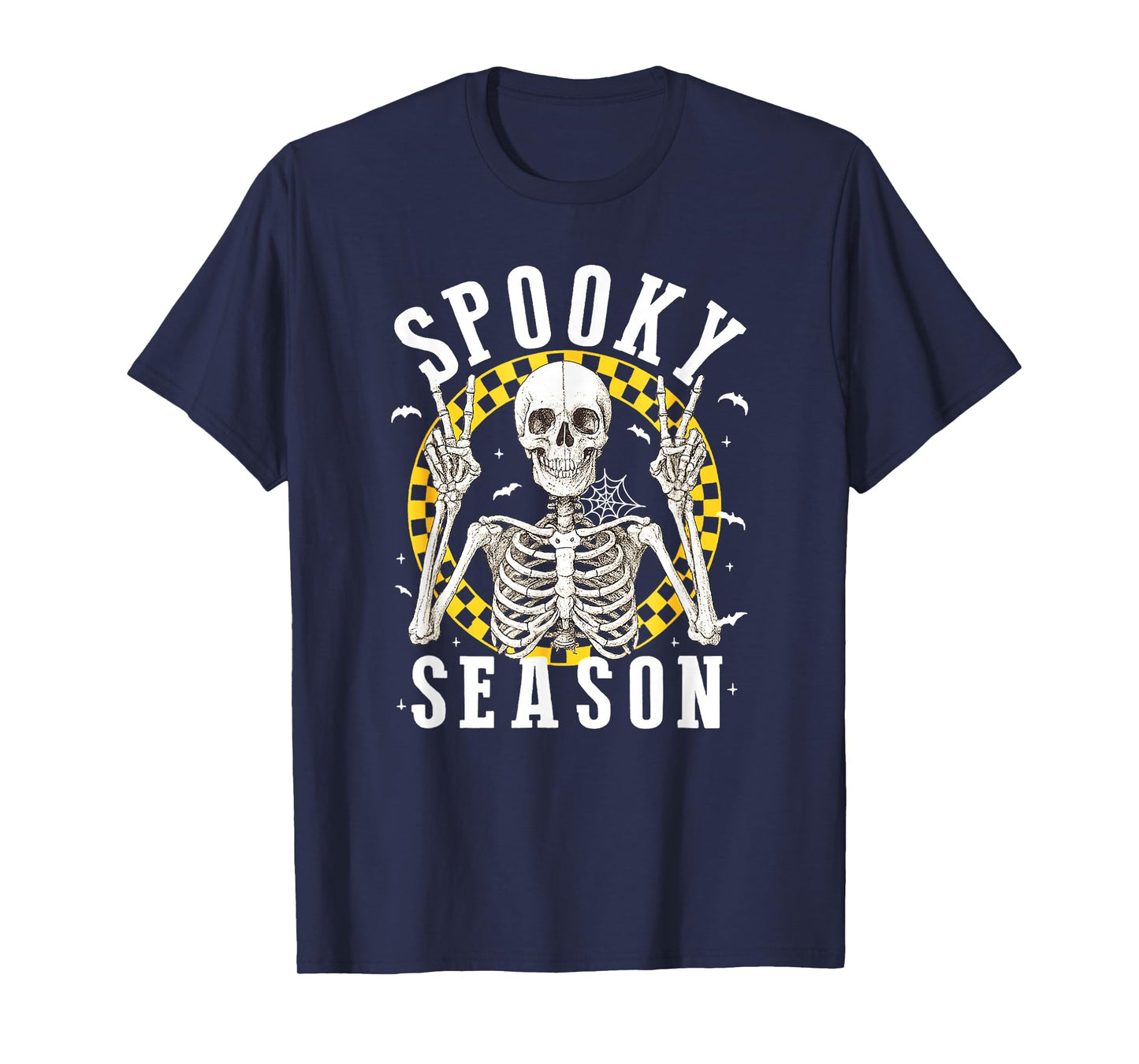Spooky Season Skeleton Peace Sign Halloween T-Shirt